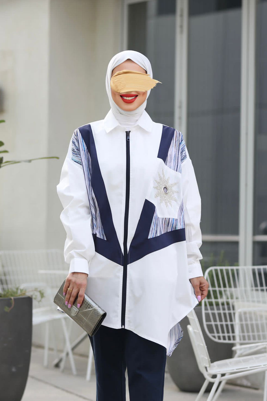 Shirt Model 1030 - Poplin & Cotton - White