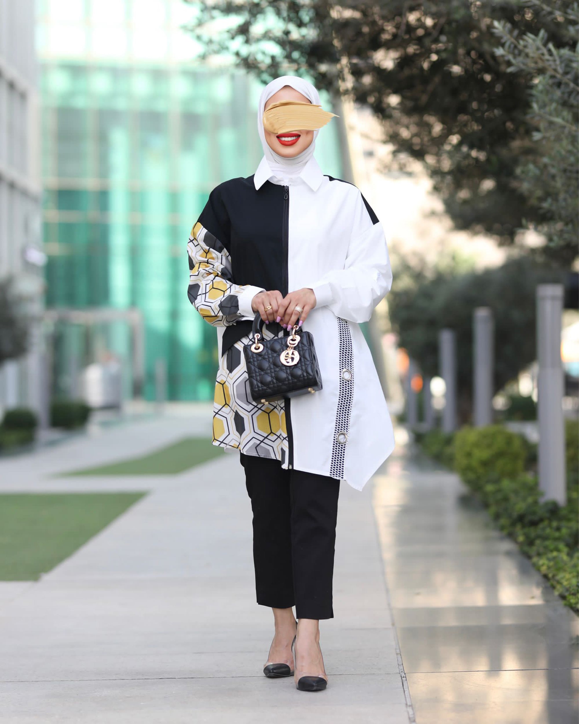 Shirt Model 1031 - Poplin & Cotton - White & Black