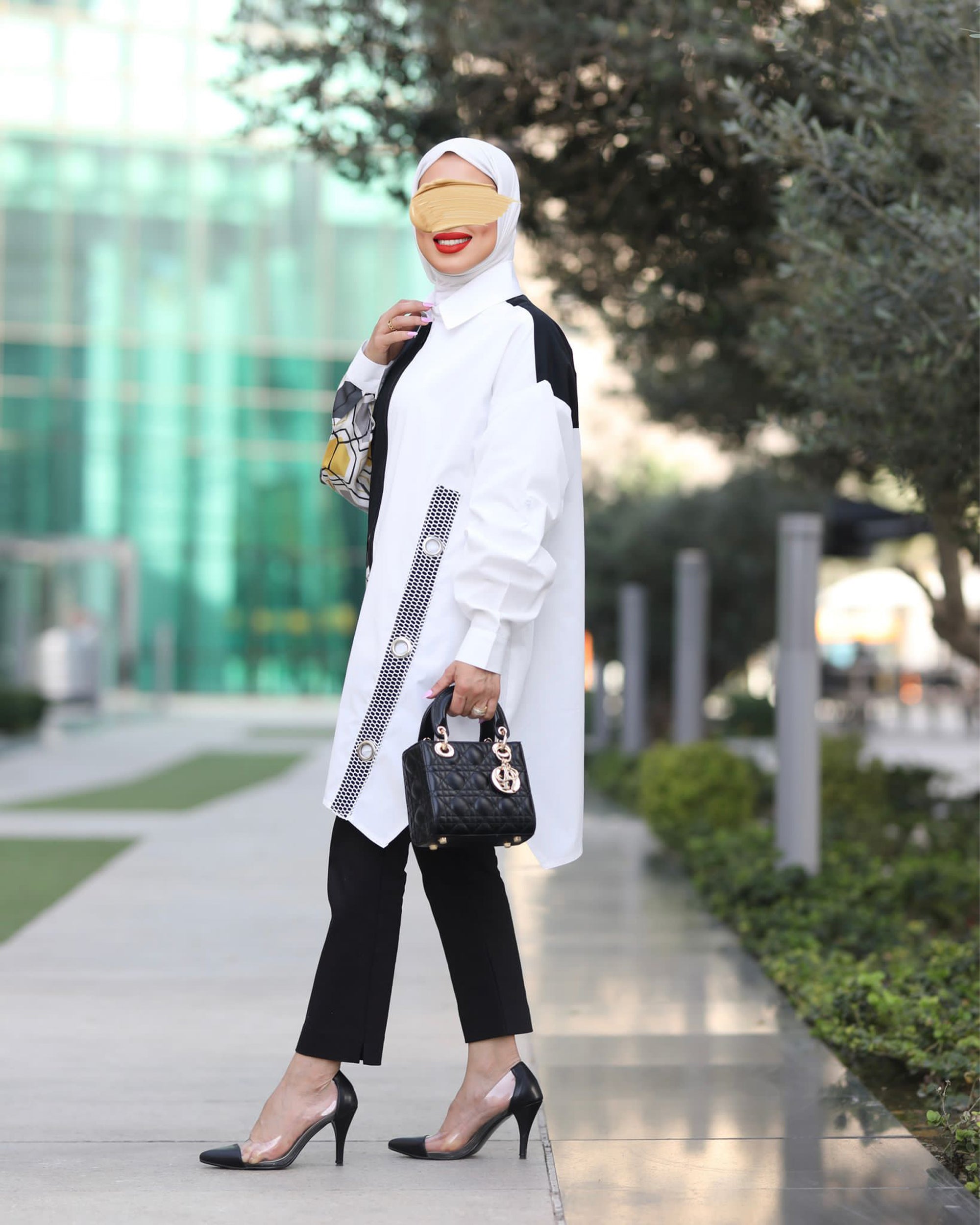 Shirt Model 1031 - Poplin & Cotton - White & Black