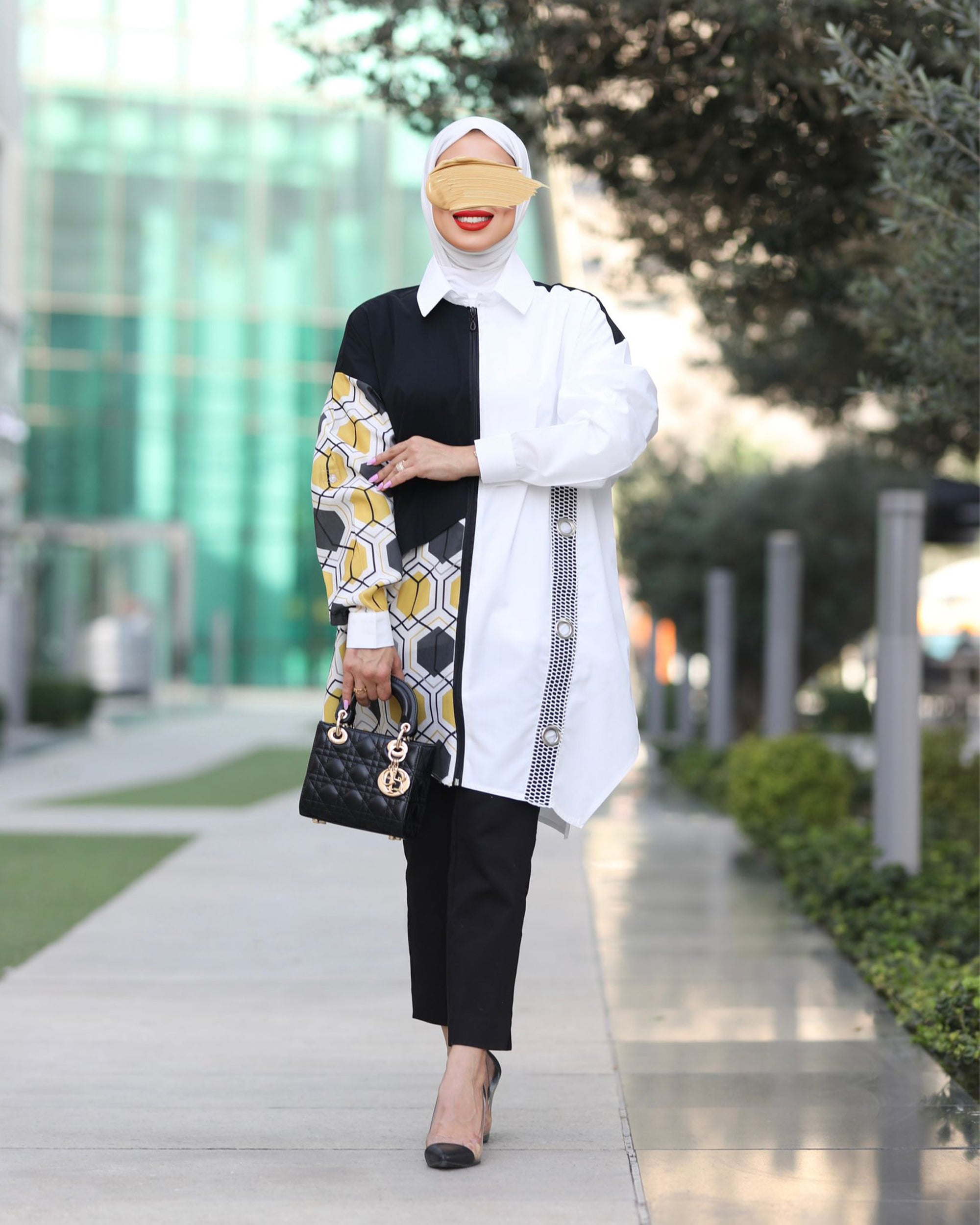 Shirt Model 1031 - Poplin & Cotton - White & Black