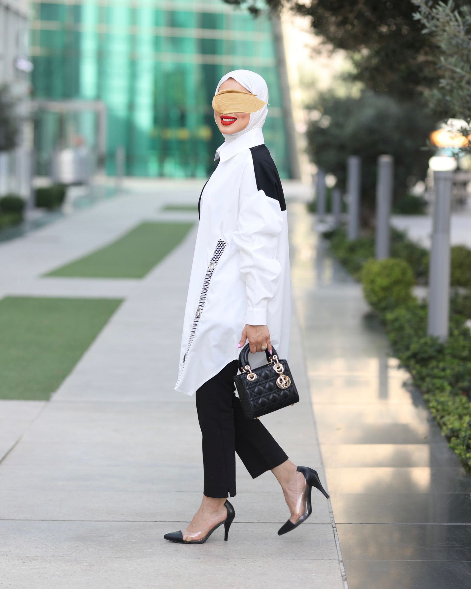 Shirt Model 1031 - Poplin & Cotton - White & Black