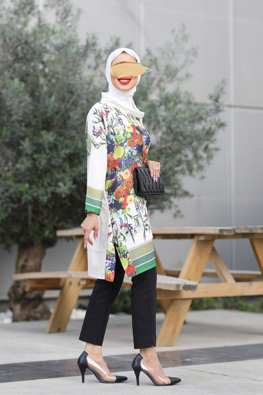 Shirt Model 1032 - linen & Cotton - White & Colored