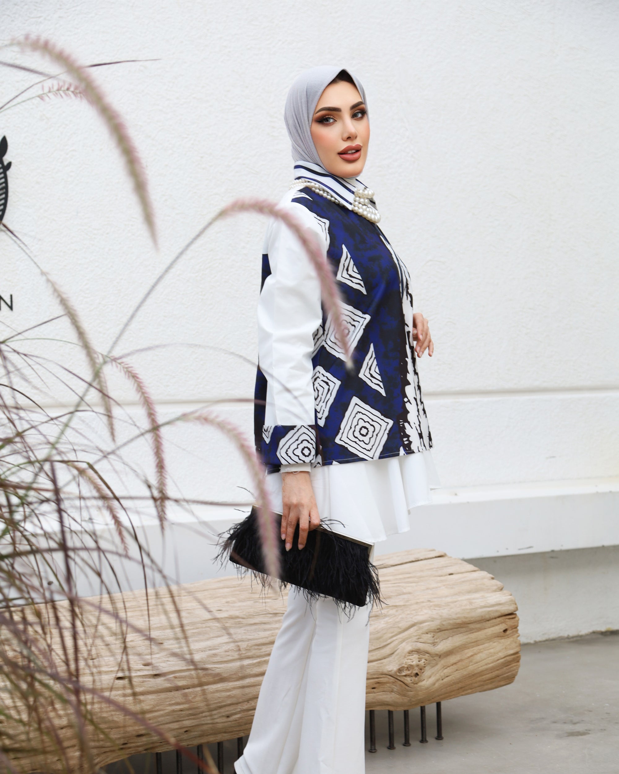 Shirt Model 1033 - Poplin & Cotton - White & Blue