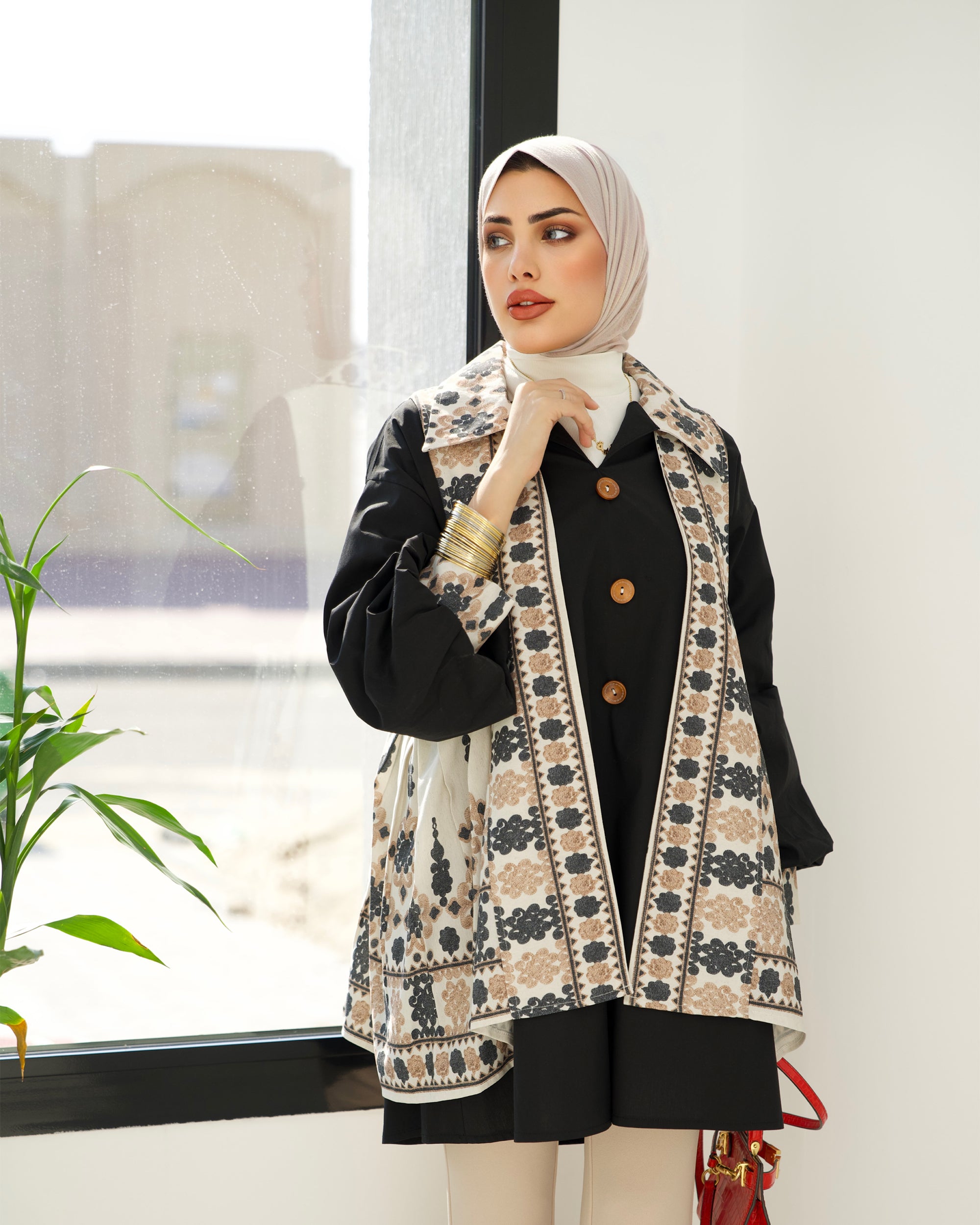 Shirt & Vest Model 1048 - Poplin & Linen - Black & Colored