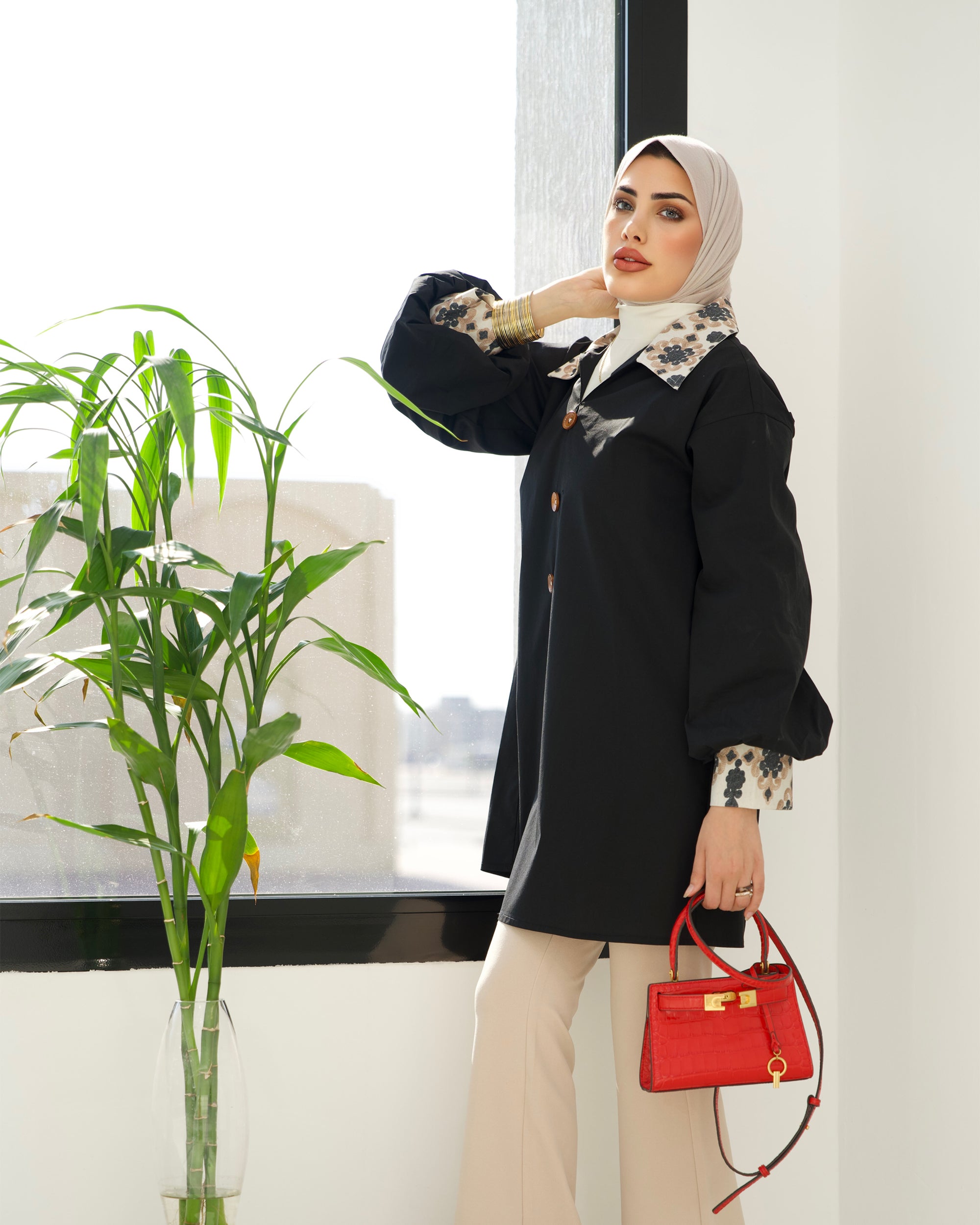 Shirt & Vest Model 1048 - Poplin & Linen - Black & Colored