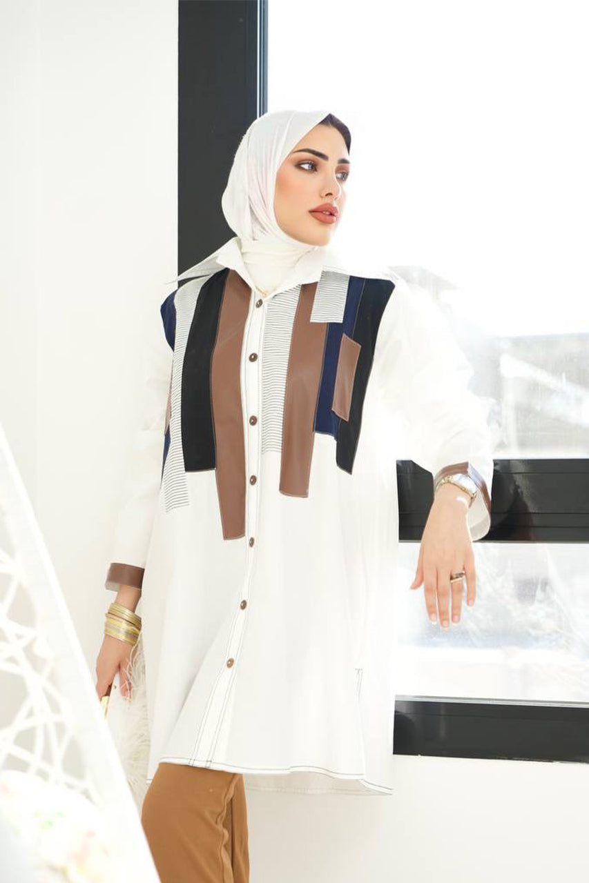 Shirt Model 1049 - Poplin - White & Colored