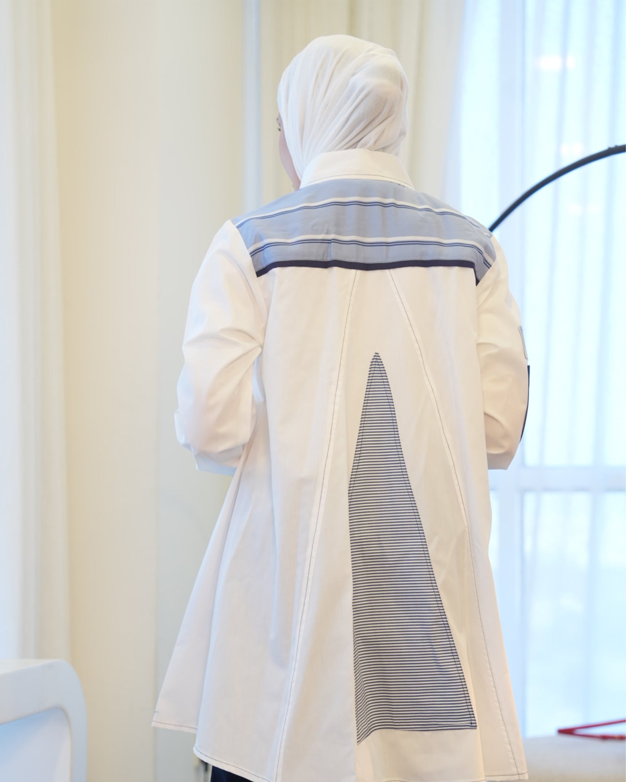 Shirt Model 1081 - Poplin - White & Blue