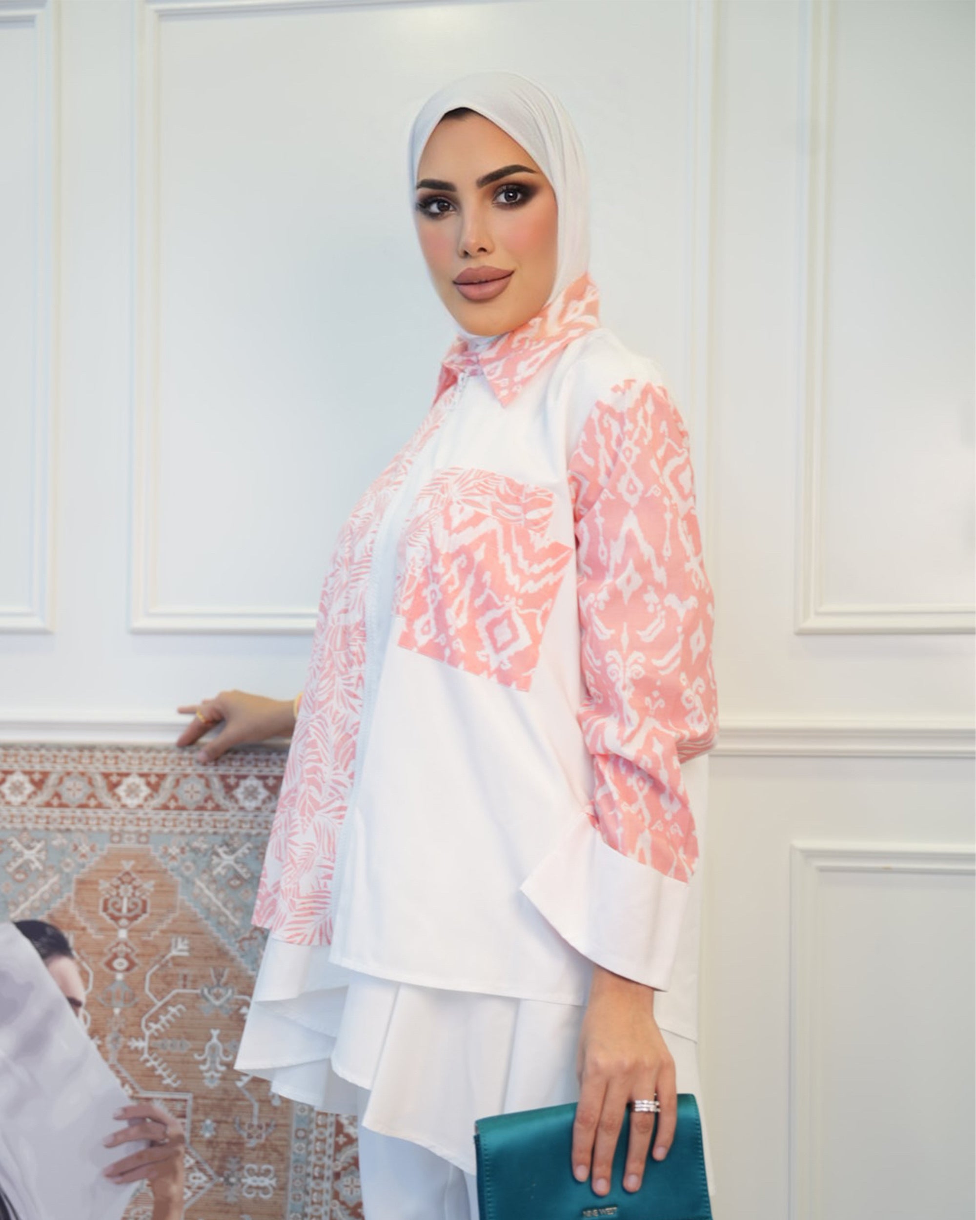 Shirt Model 1082 - Poplin - Pink & White