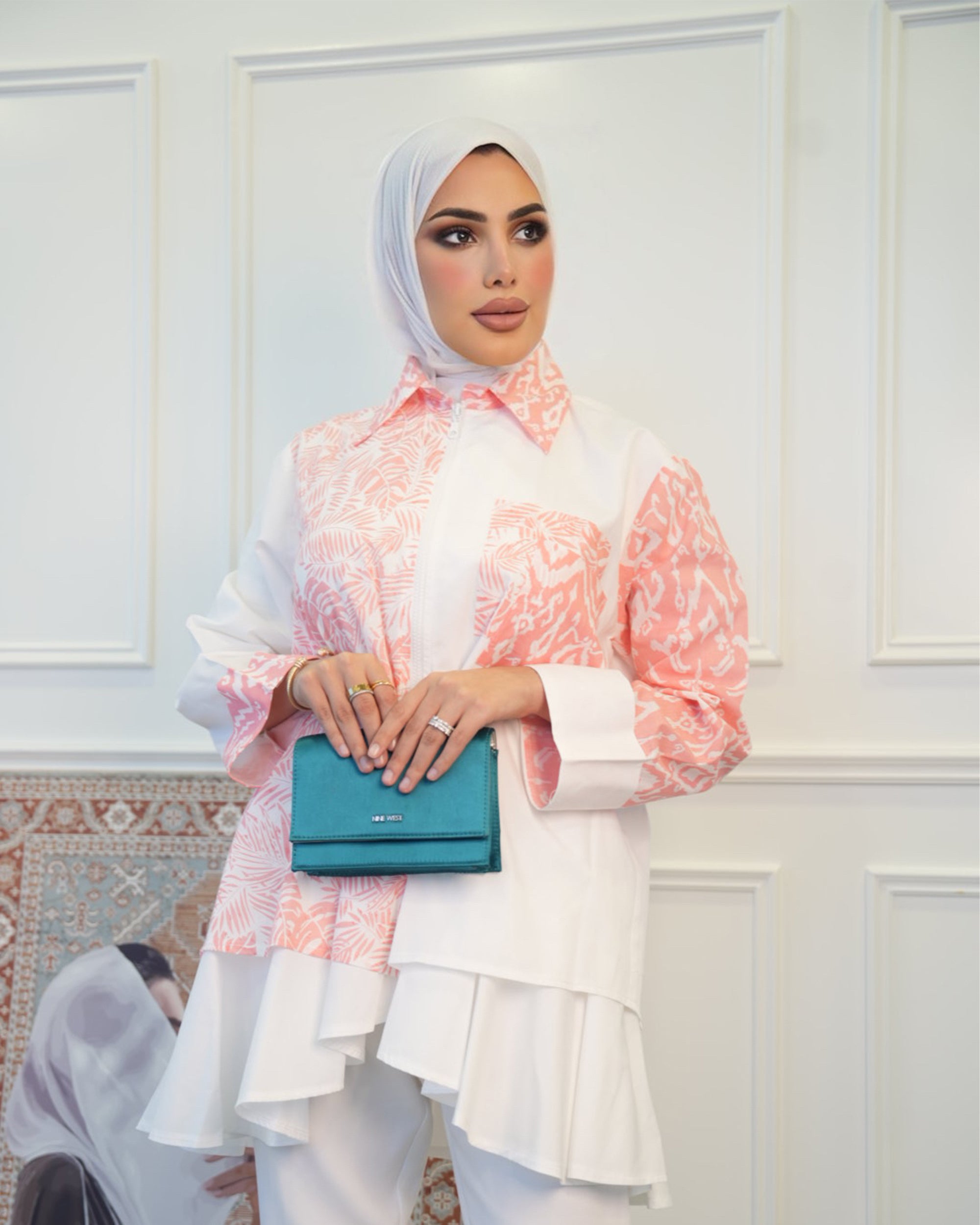 Shirt Model 1082 - Poplin - Pink & White