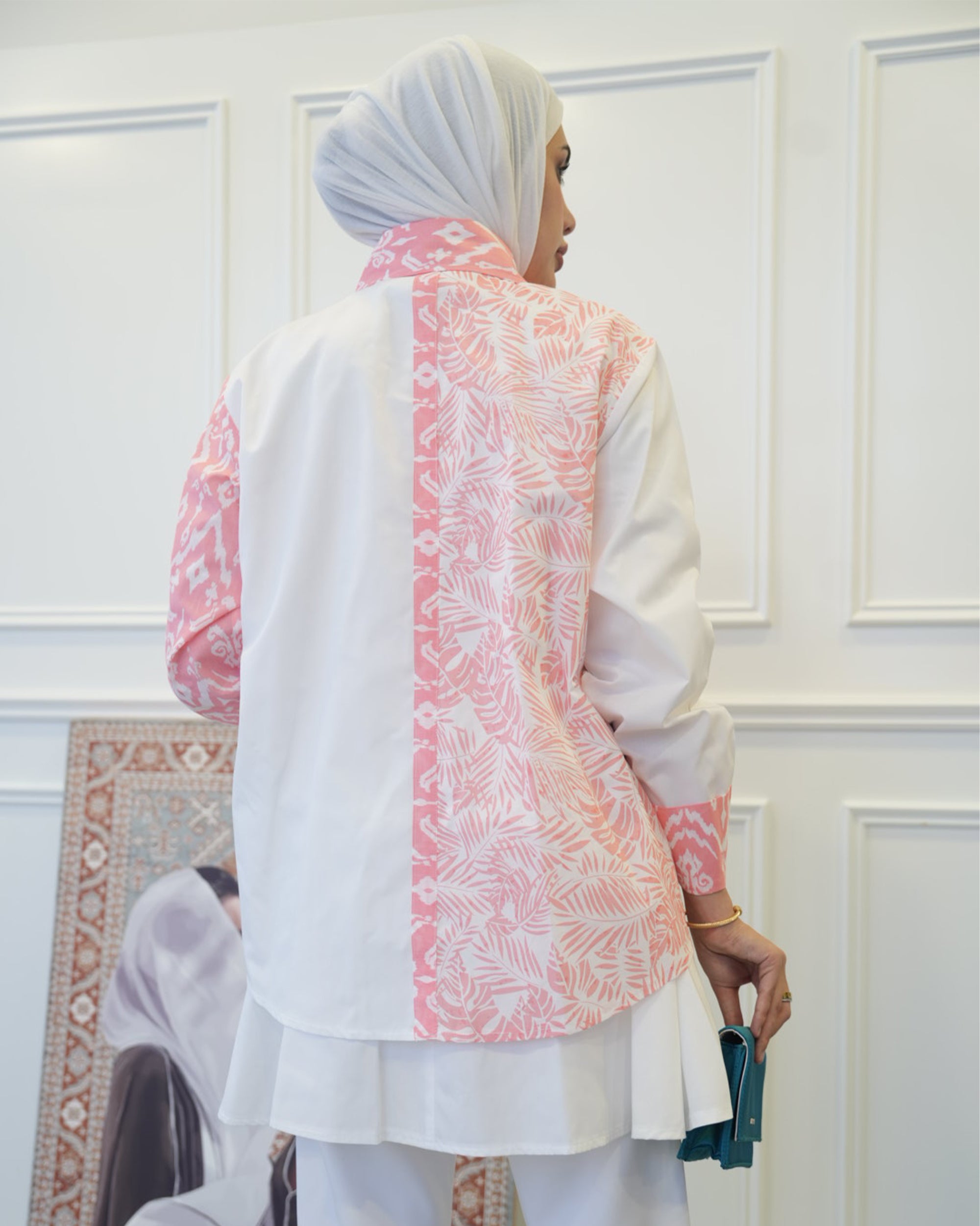 Shirt Model 1082 - Poplin - Pink & White