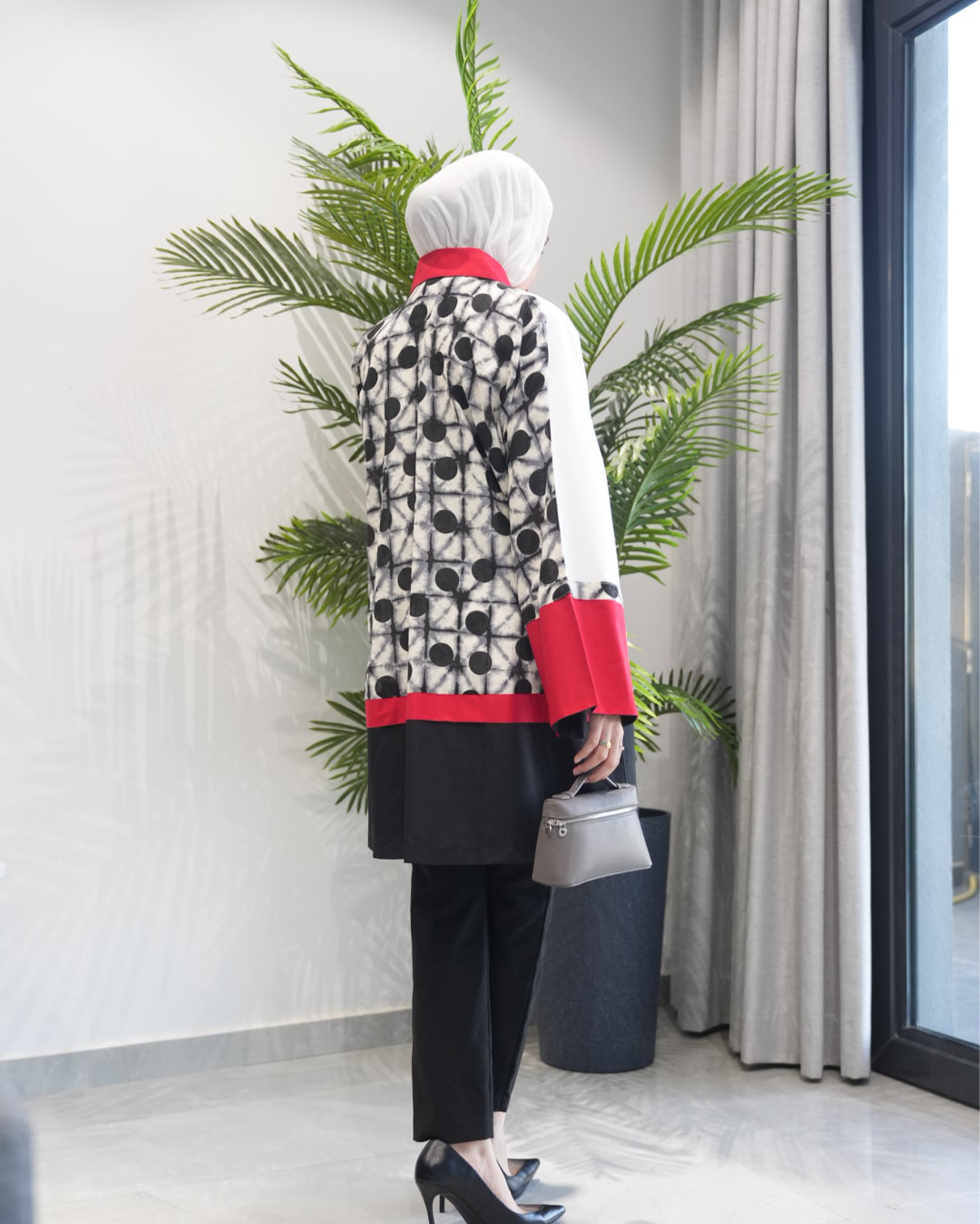 Shirt Model 1087 - Poplin - White & Red