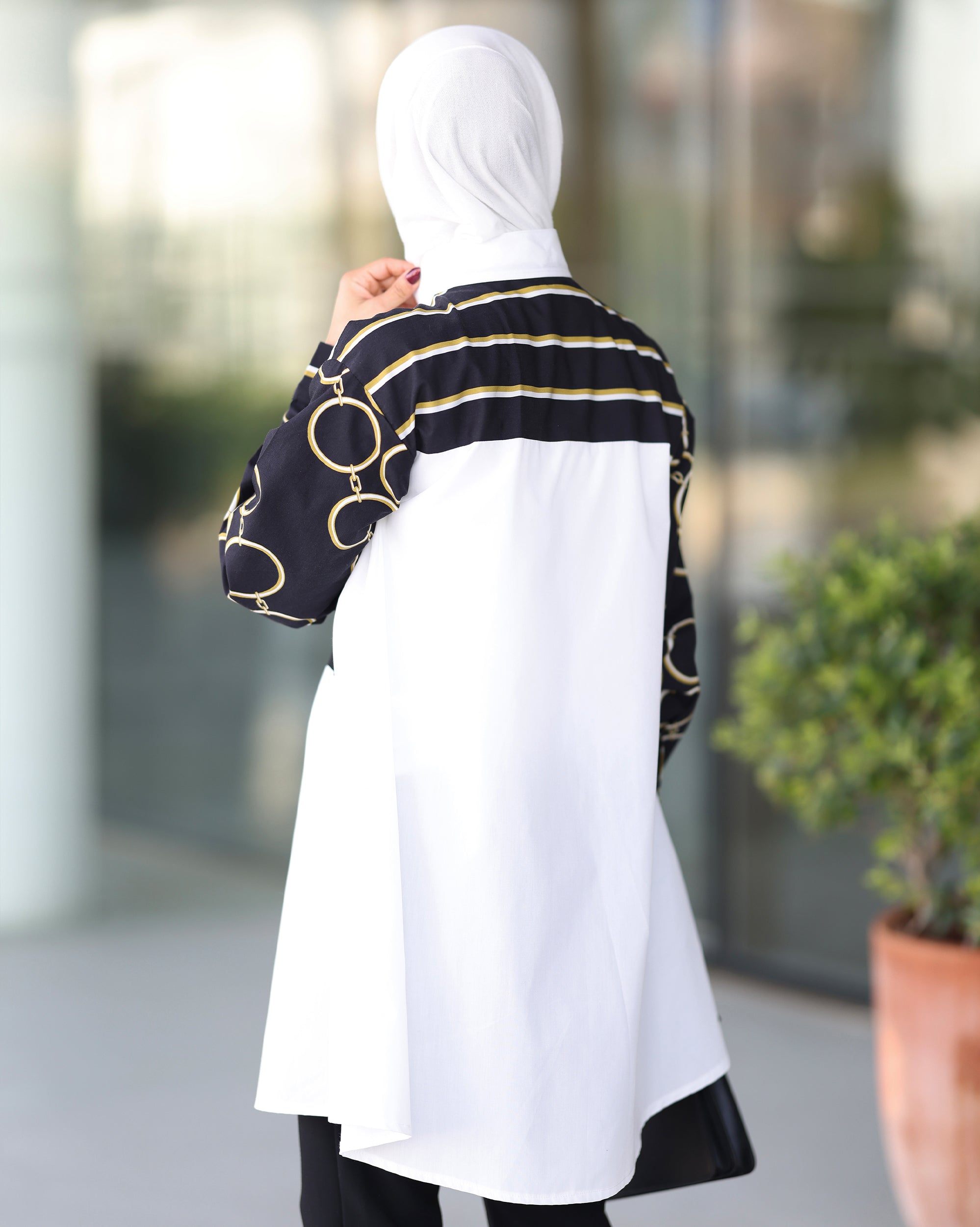 Shirt Model 1090 - Poplin & Cotton - Black & White