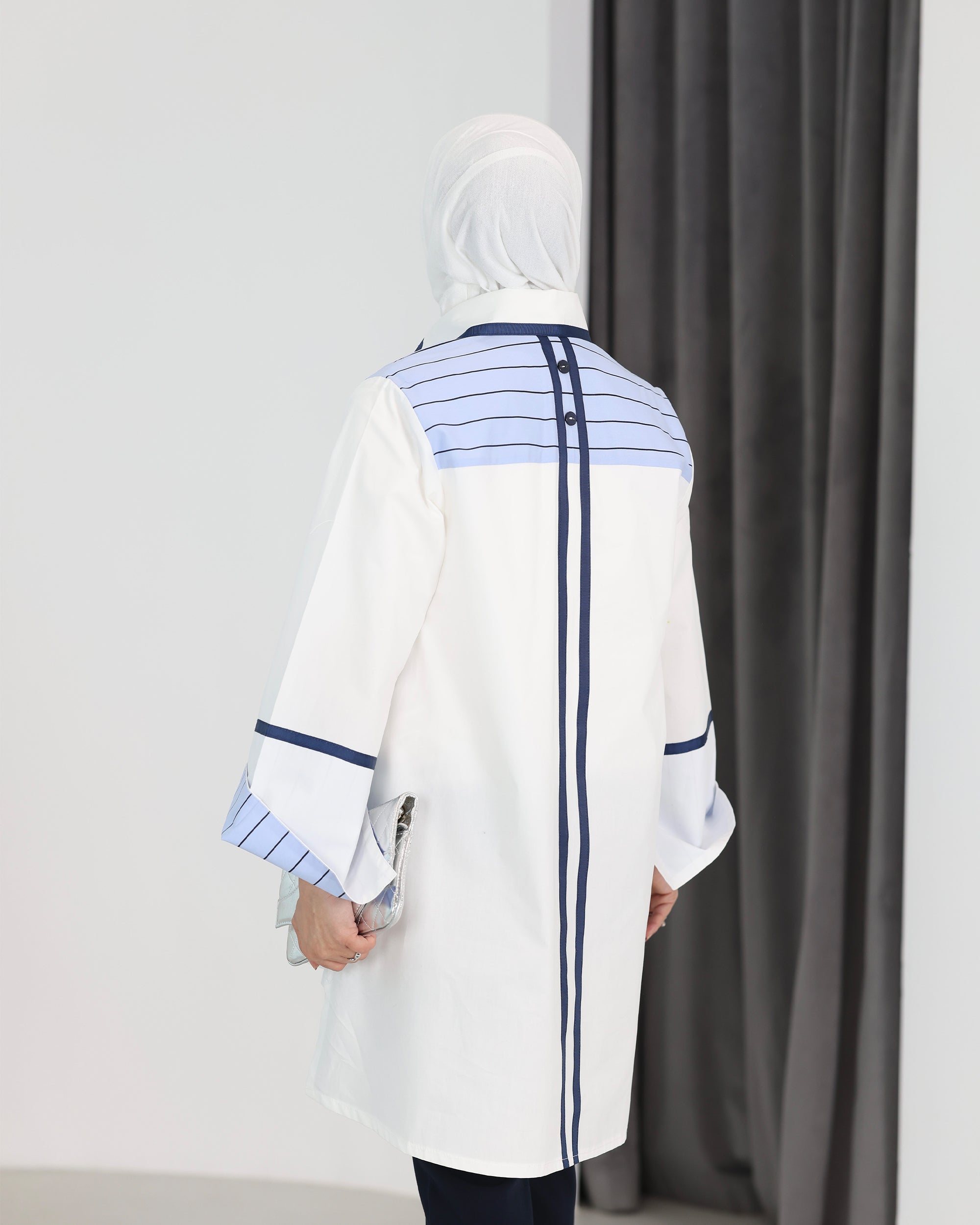 Shirt Model 1097 - Poplin - Blue & White