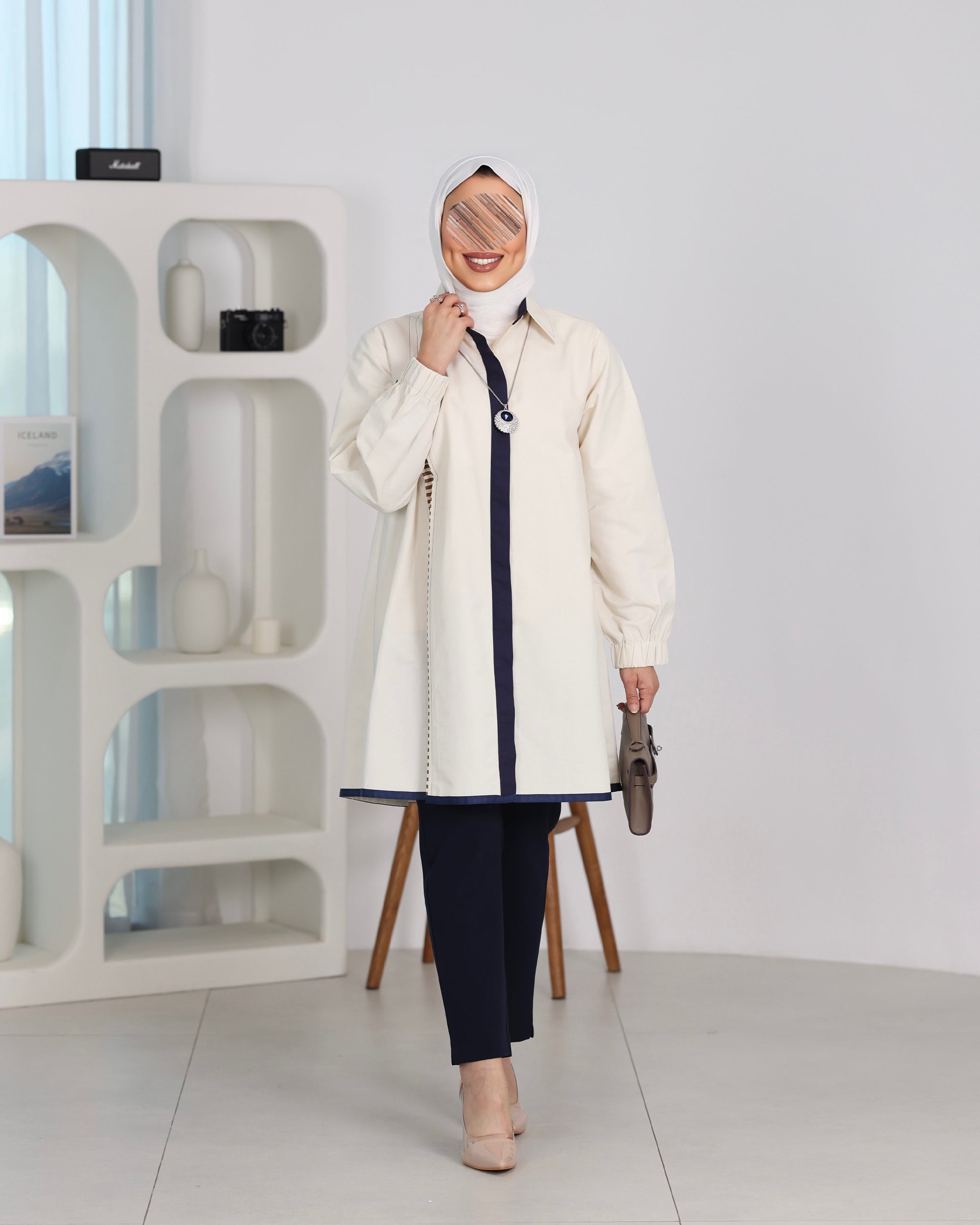 Shirt Model 1099 - Viscose Cotton - Beige