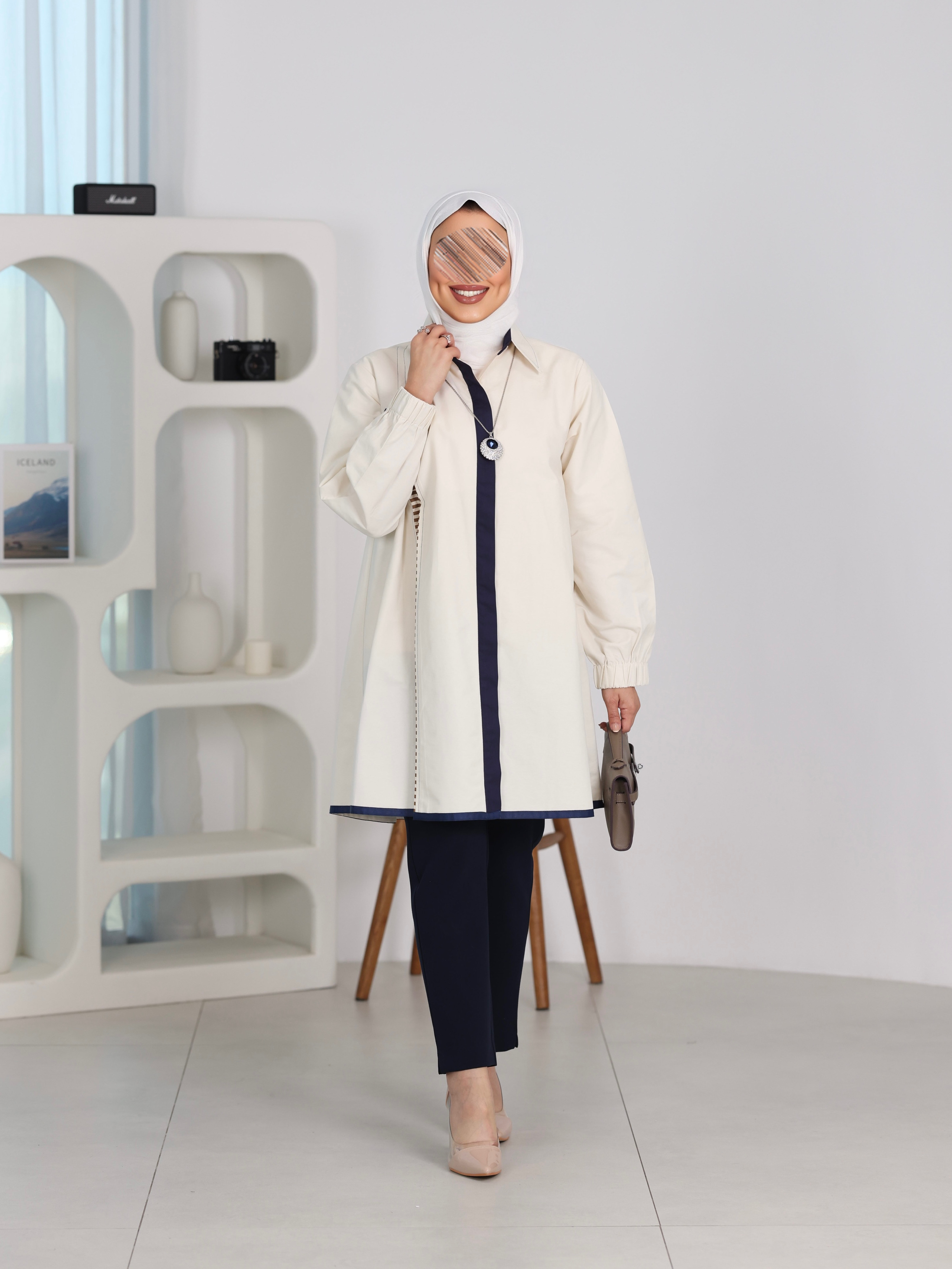 Shirt Model 1099 - Viscose Cotton - Beige