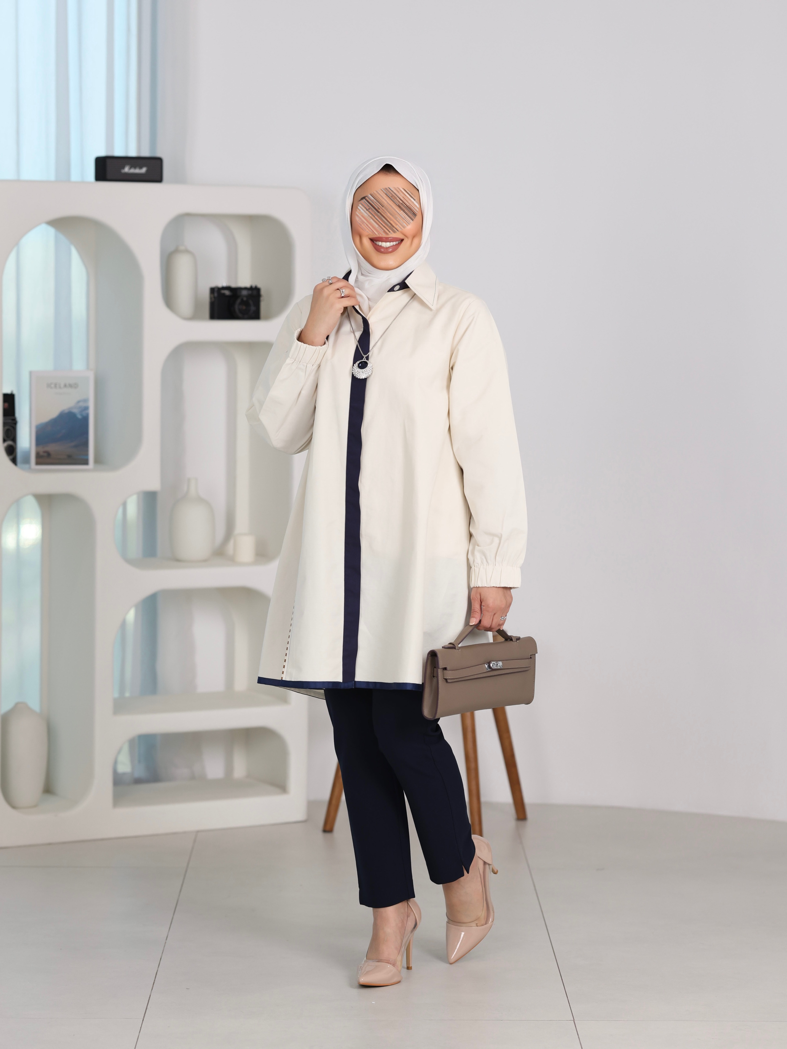 Shirt Model 1099 - Viscose Cotton - Beige