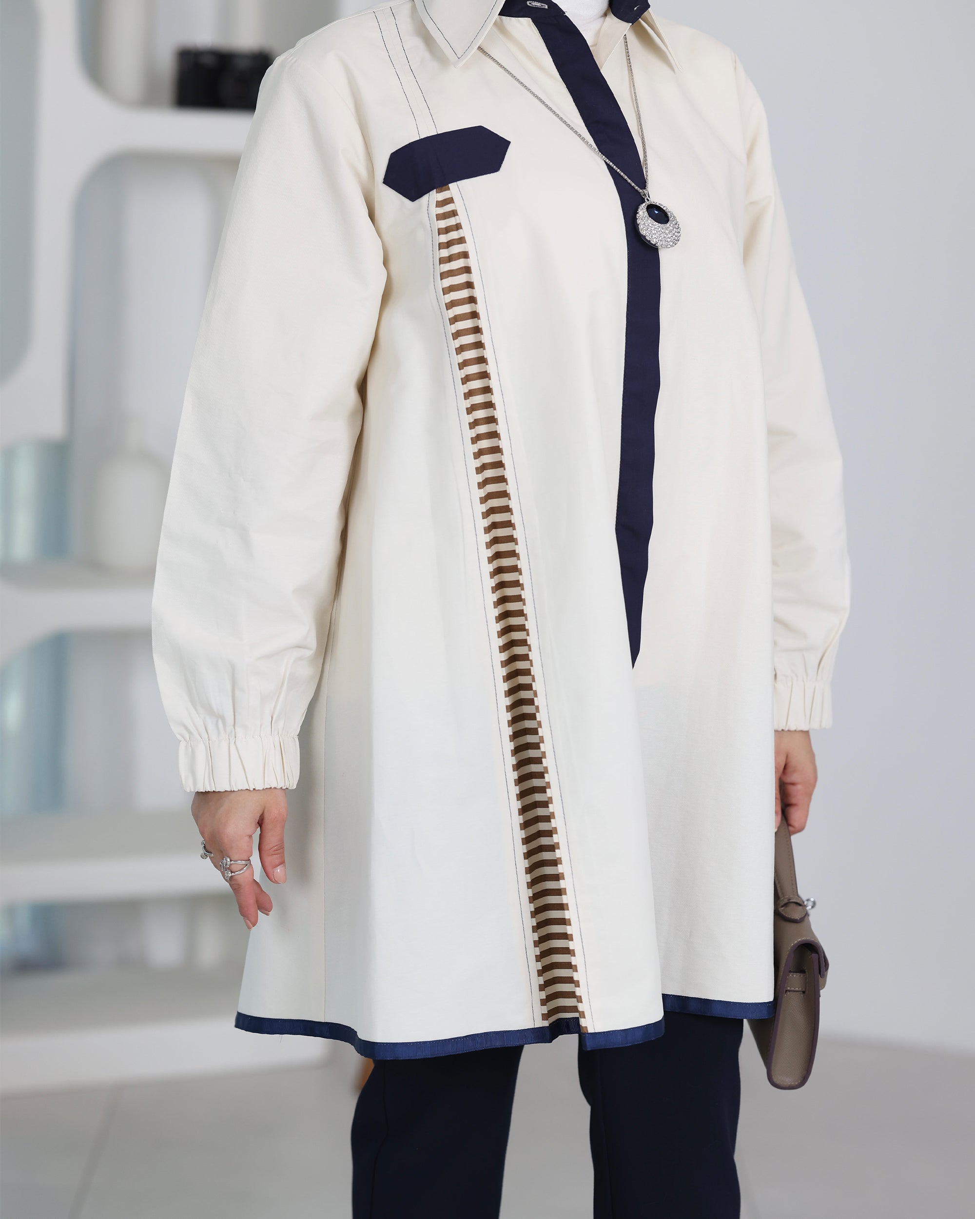 Shirt Model 1099 - Viscose Cotton - Beige