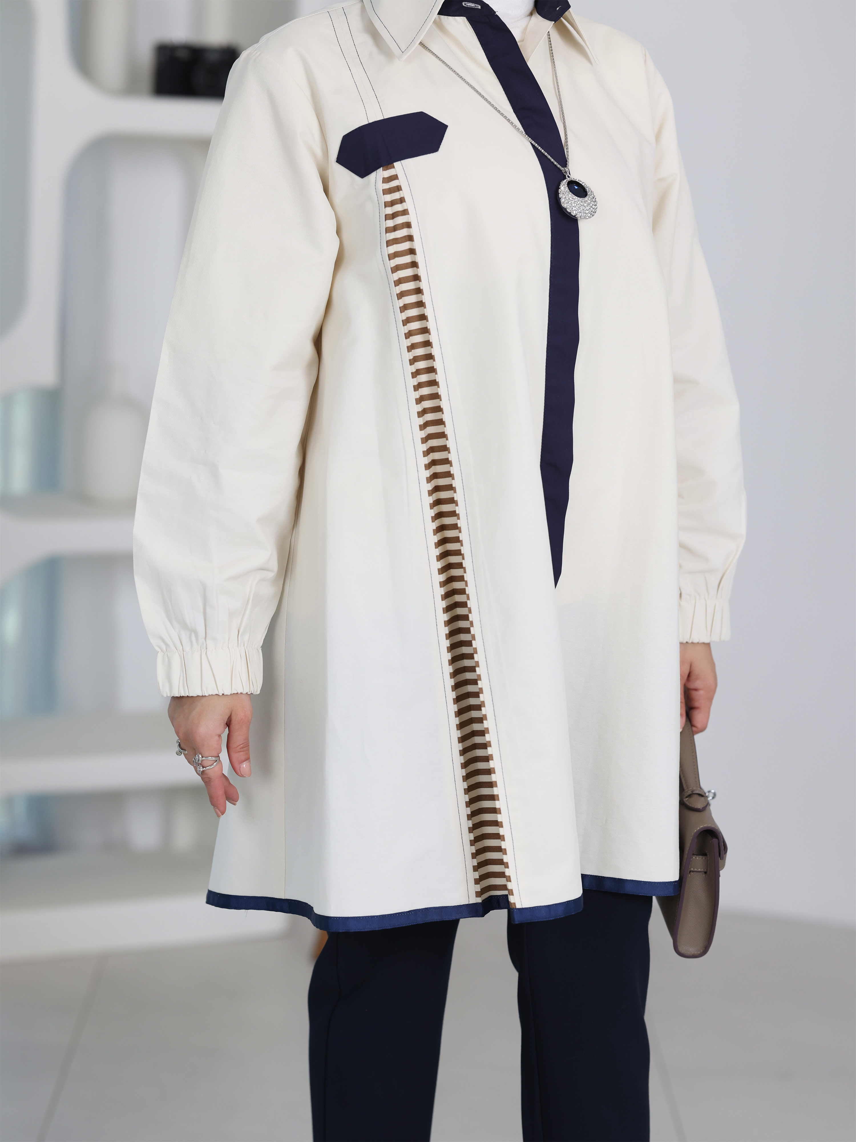 Shirt Model 1099 - Viscose Cotton - Beige