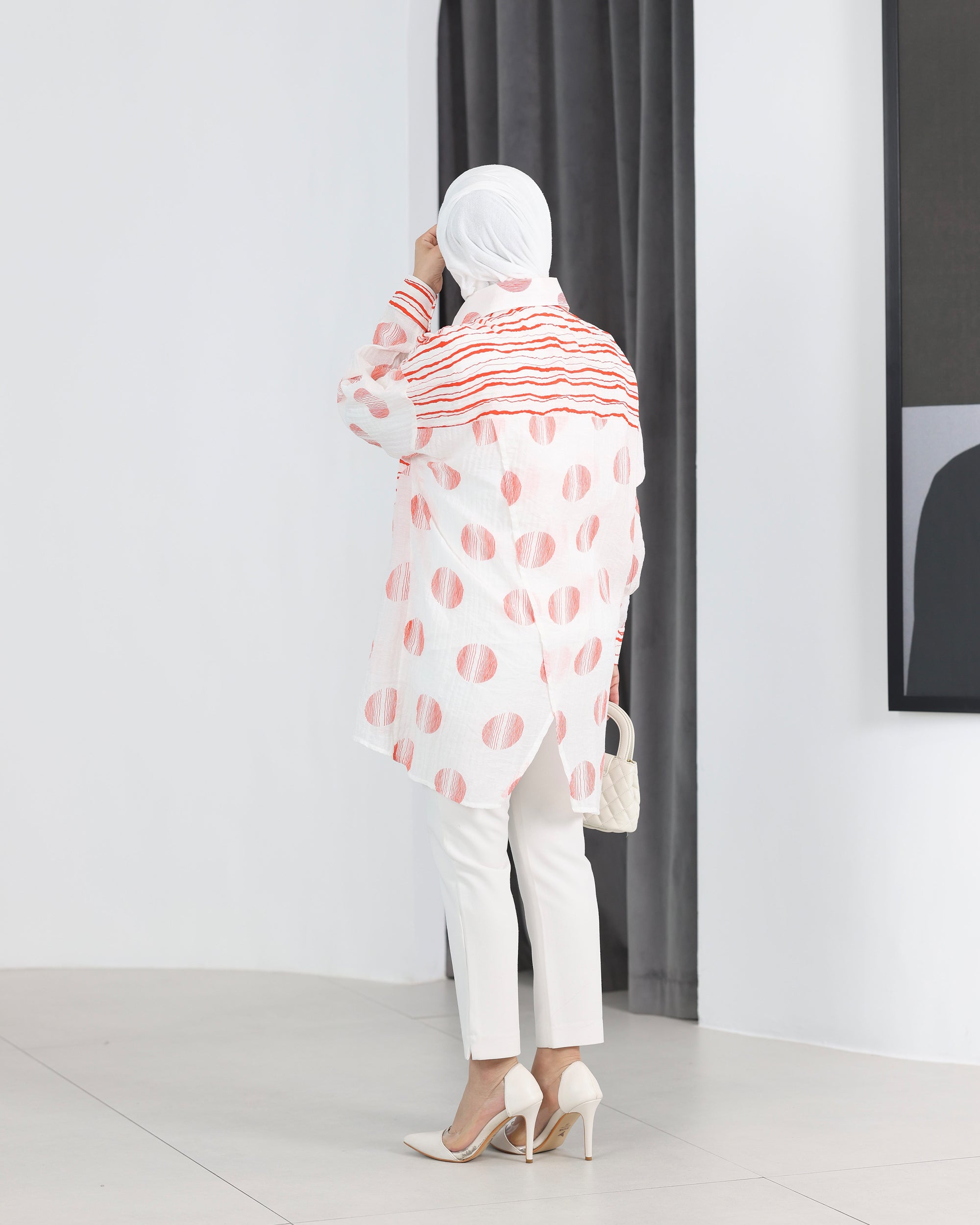 Shirt Model 1100 - Linen Crush - Pink & White