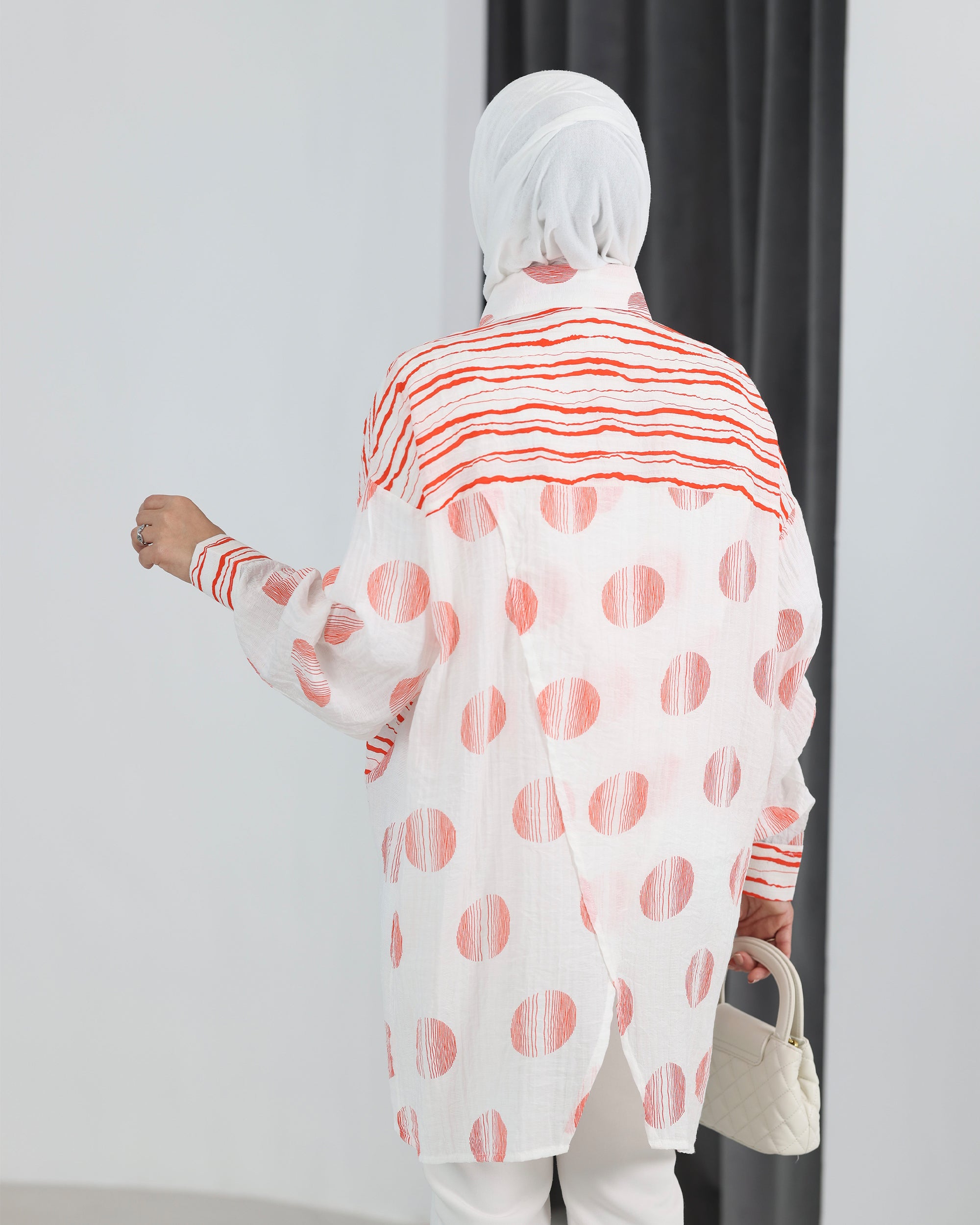 Shirt Model 1100 - Linen Crush - Pink & White