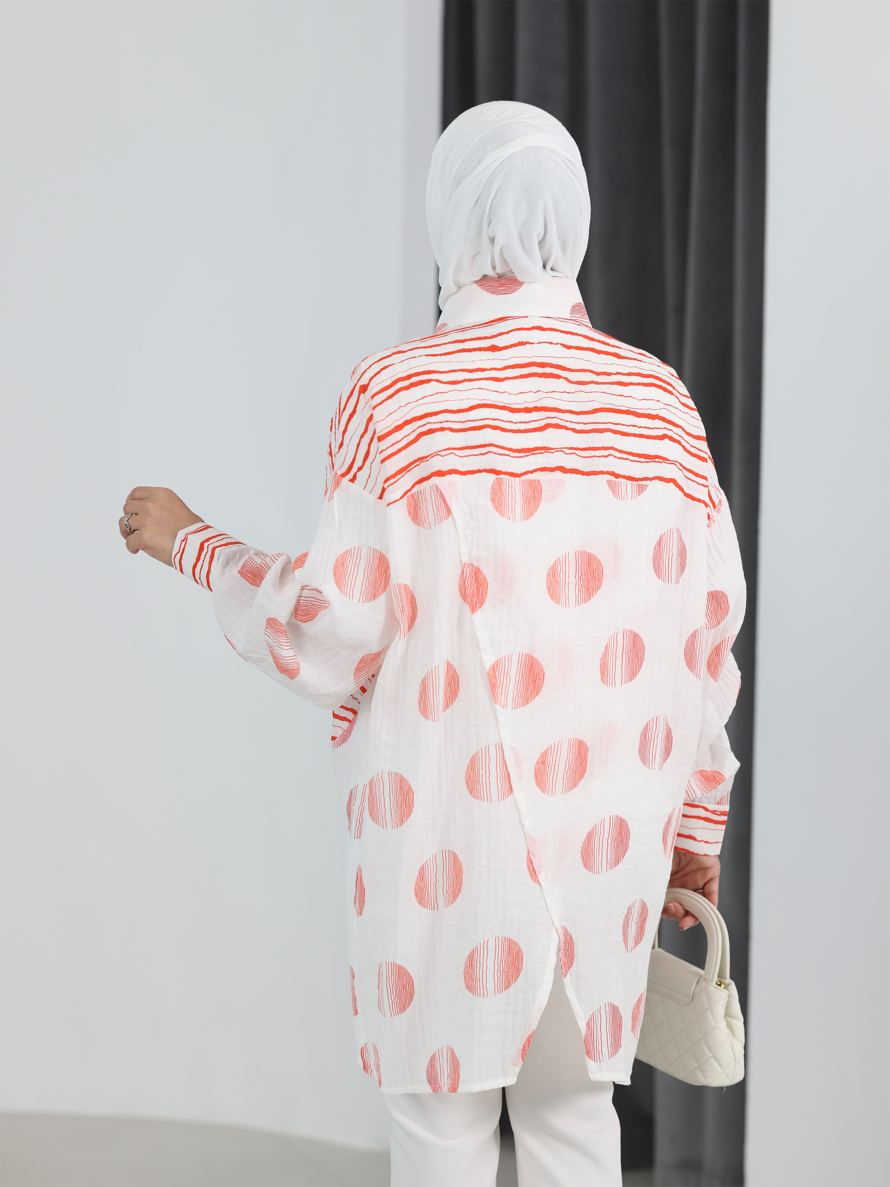 Shirt Model 1100 - Linen Crush - Pink & White