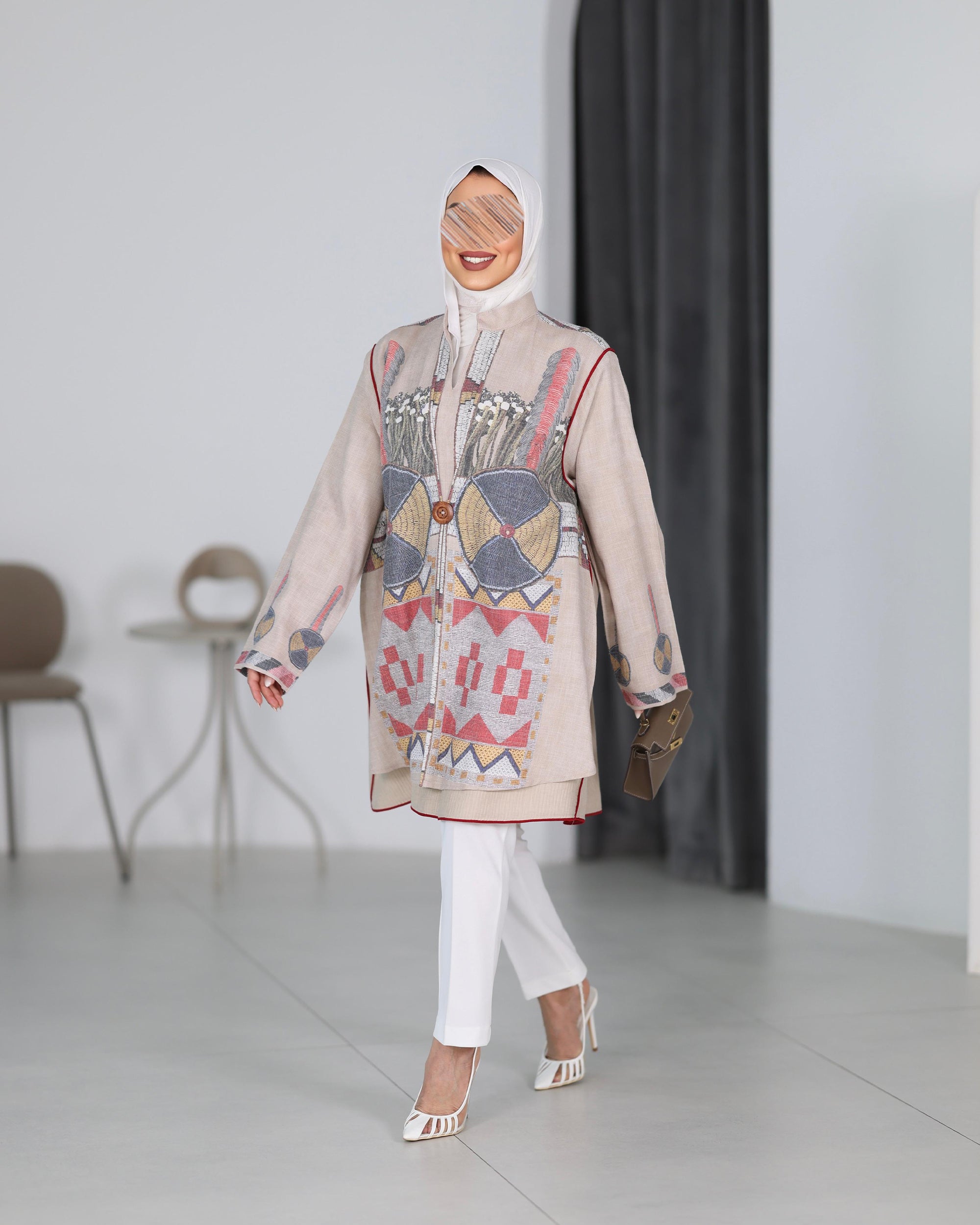 Shirt Model 1106 - Linen - Beige