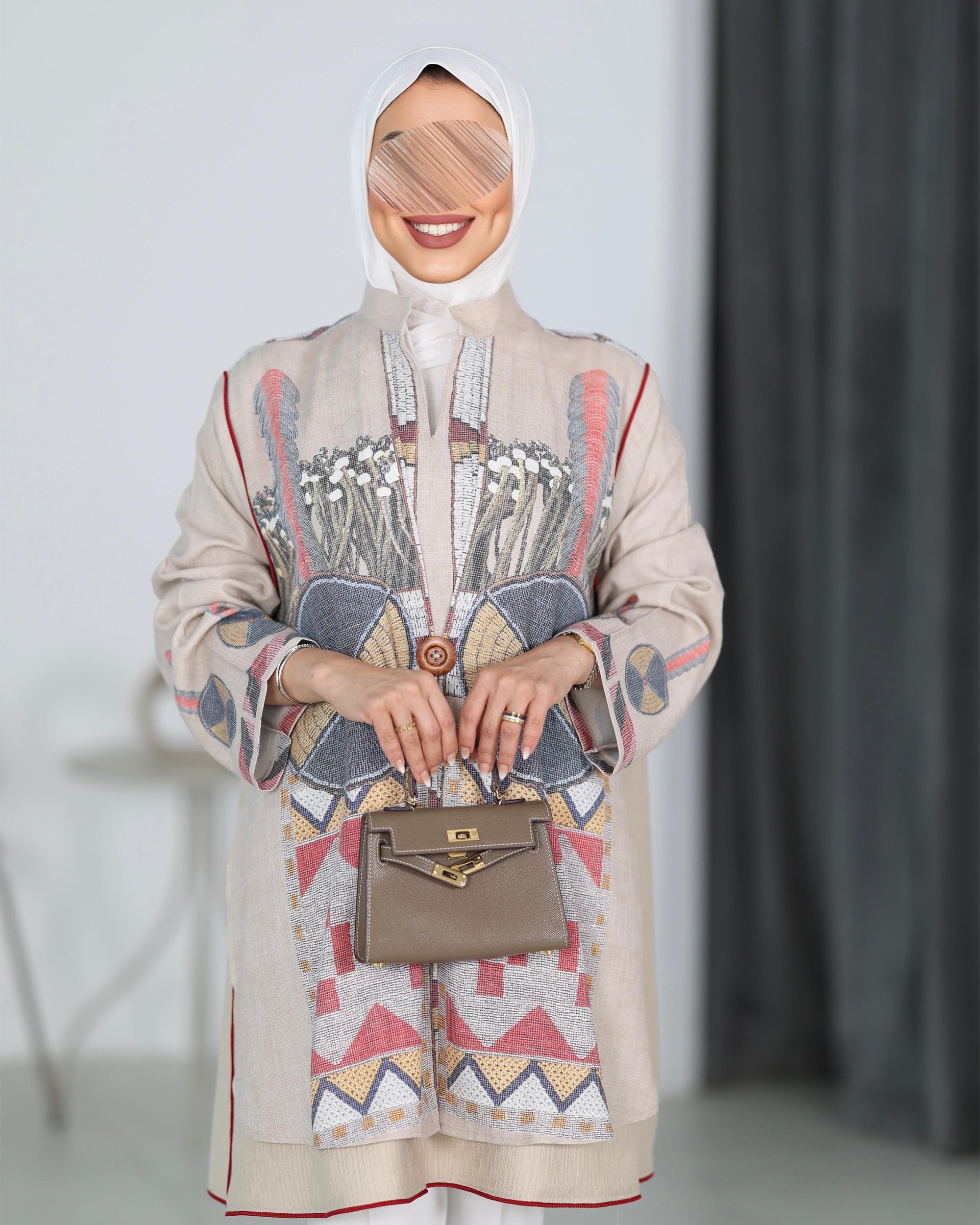 Shirt Model 1106 - Linen - Beige