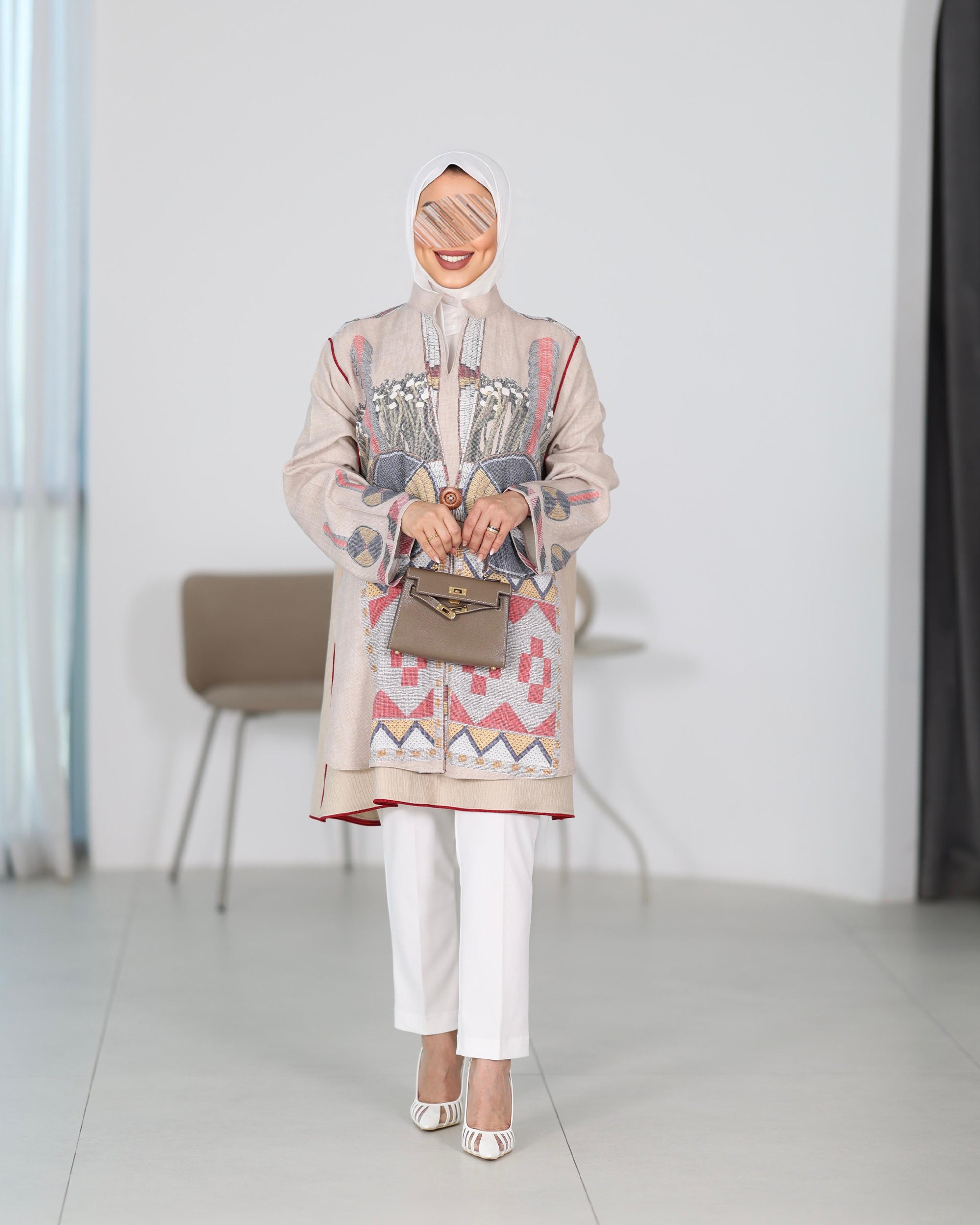 Shirt Model 1106 - Linen - Beige