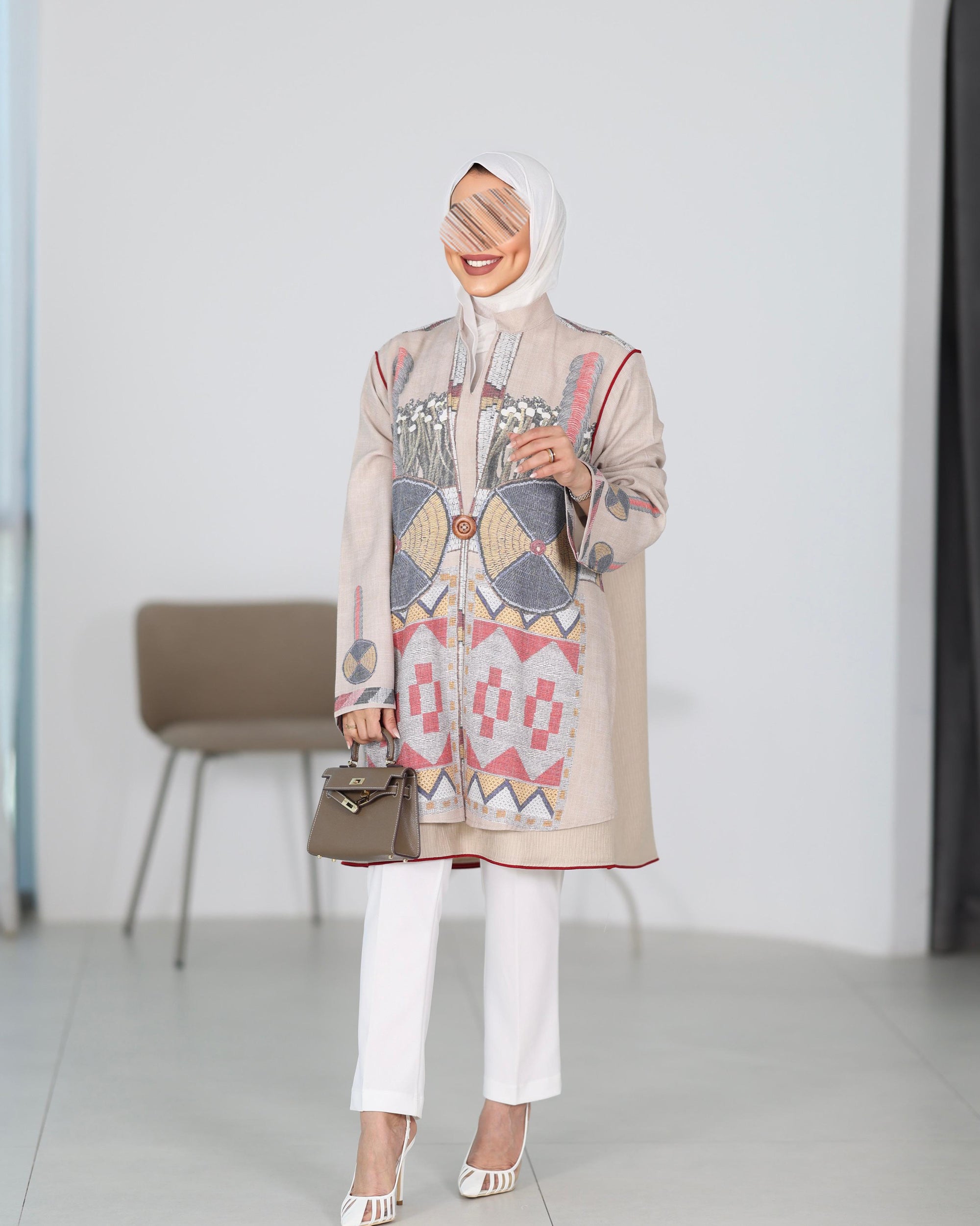 Shirt Model 1106 - Linen - Beige