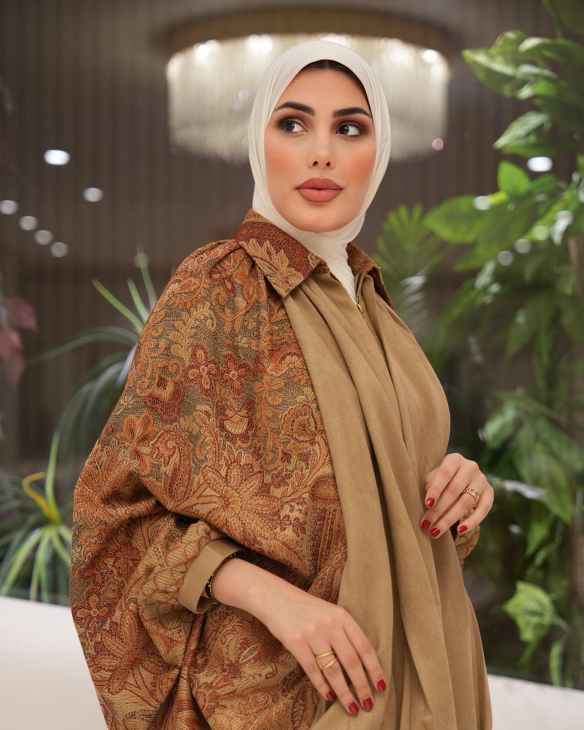 Shirt & Shawl Model 1109 - Chamois & Kashmir - Camel Beige