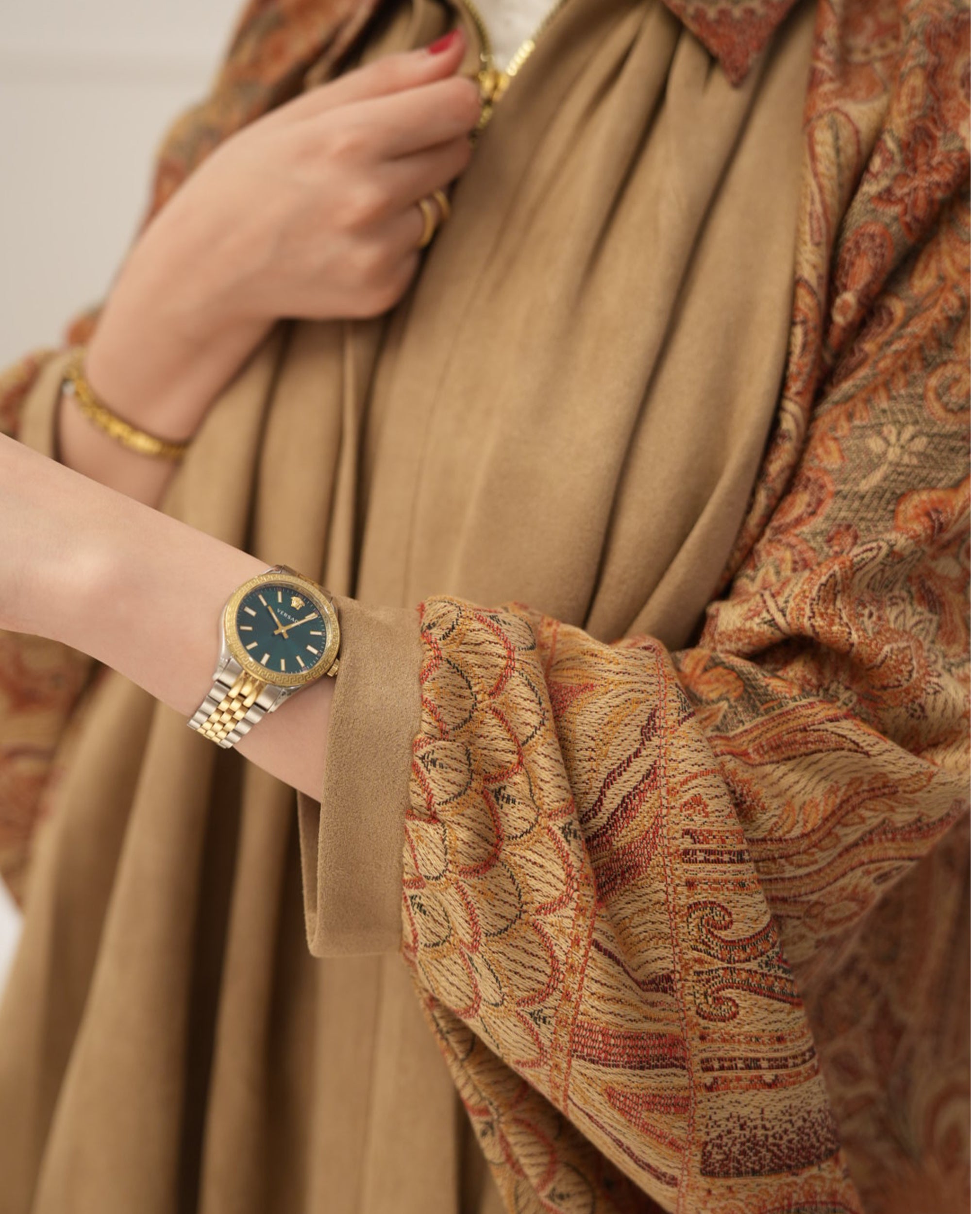 Shirt & Shawl Model 1109 - Chamois & Kashmir - Camel Beige