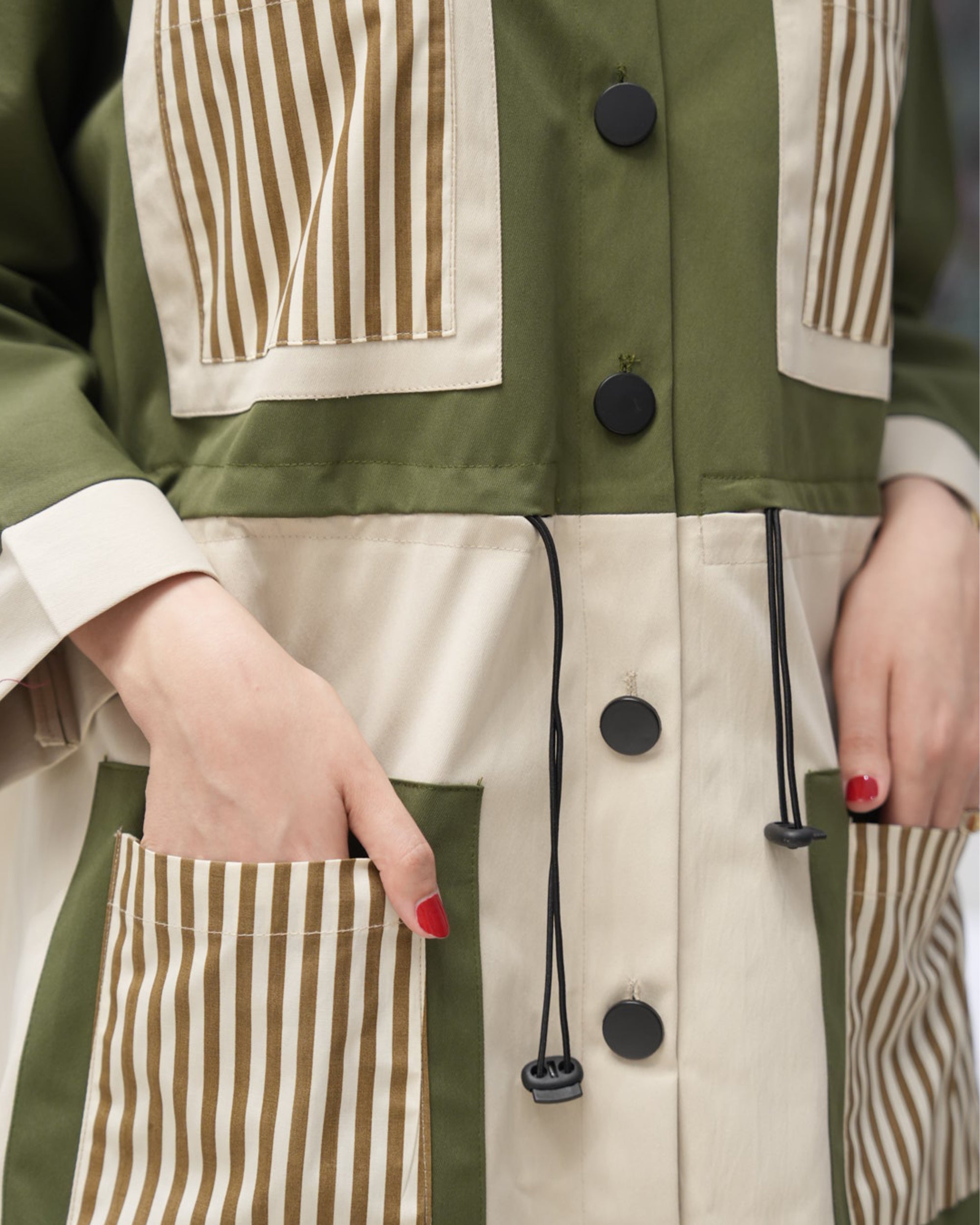 Shirt Model 1110 - Parachute - Olive & Cream Beige