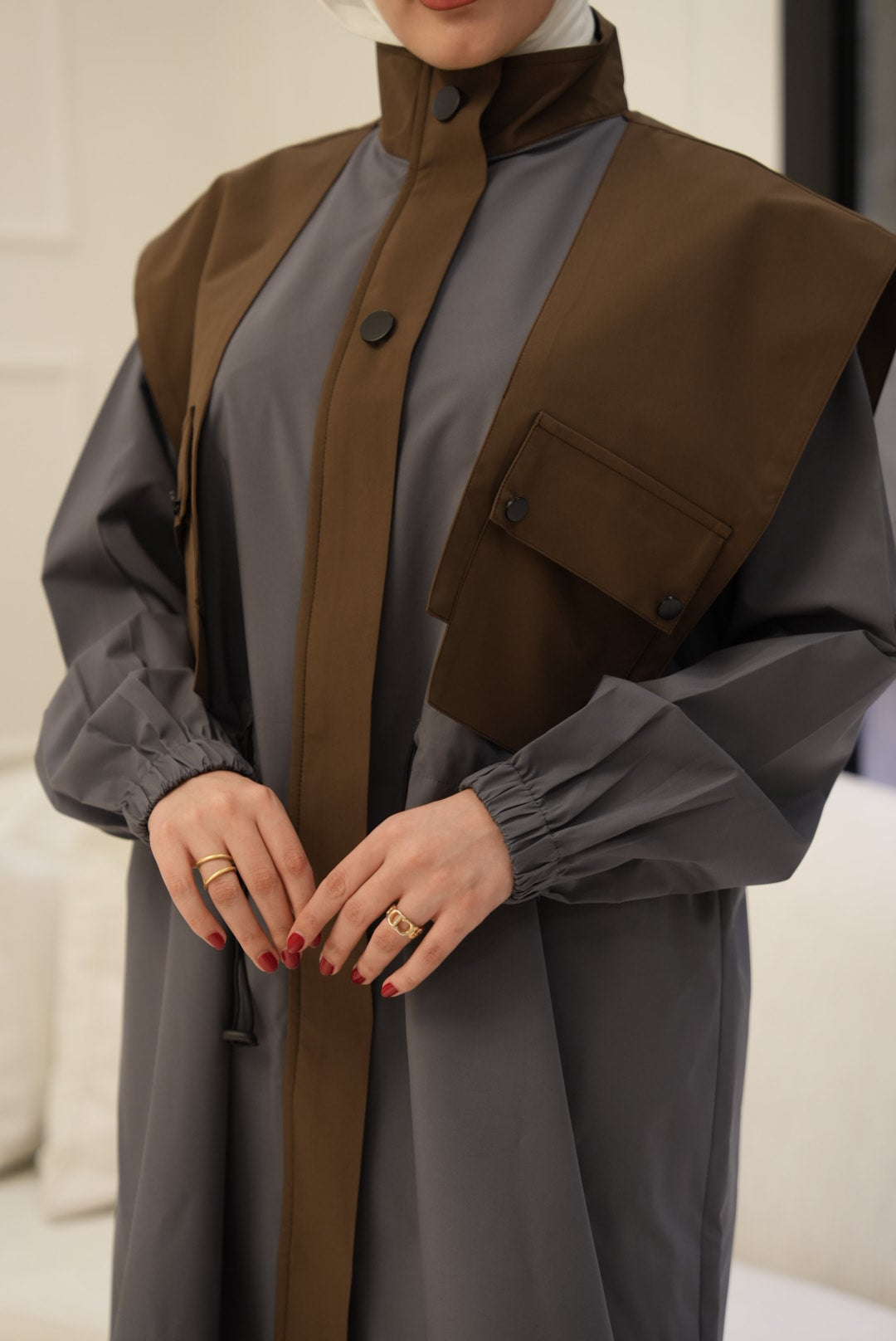 Shirt Model 1111 – Parachute – Grey & Brown