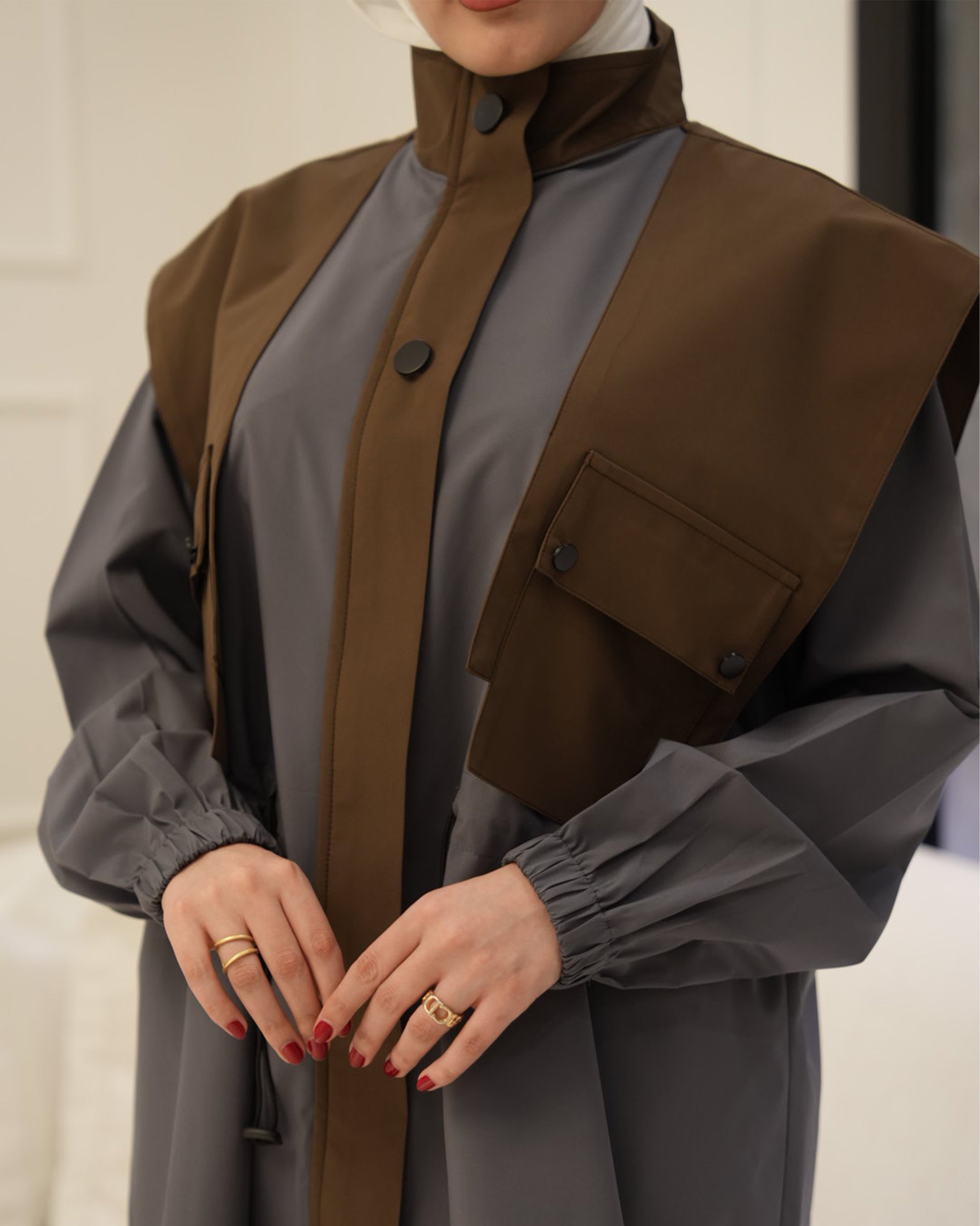 Shirt Model 1111 – Parachute – Grey & Brown