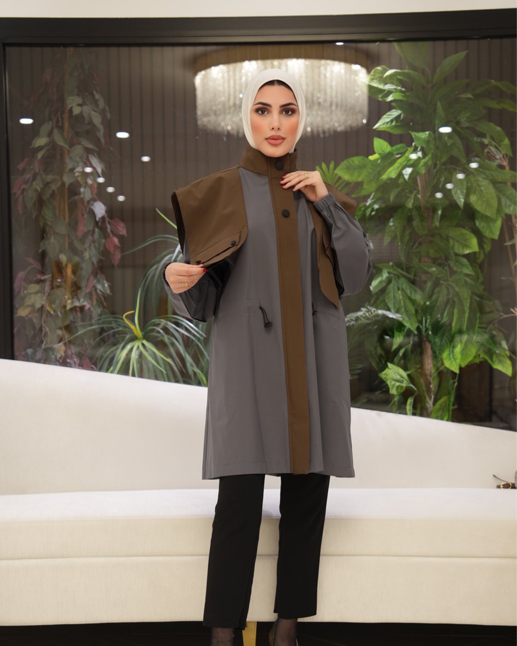 Shirt Model 1111 – Parachute – Grey & Brown