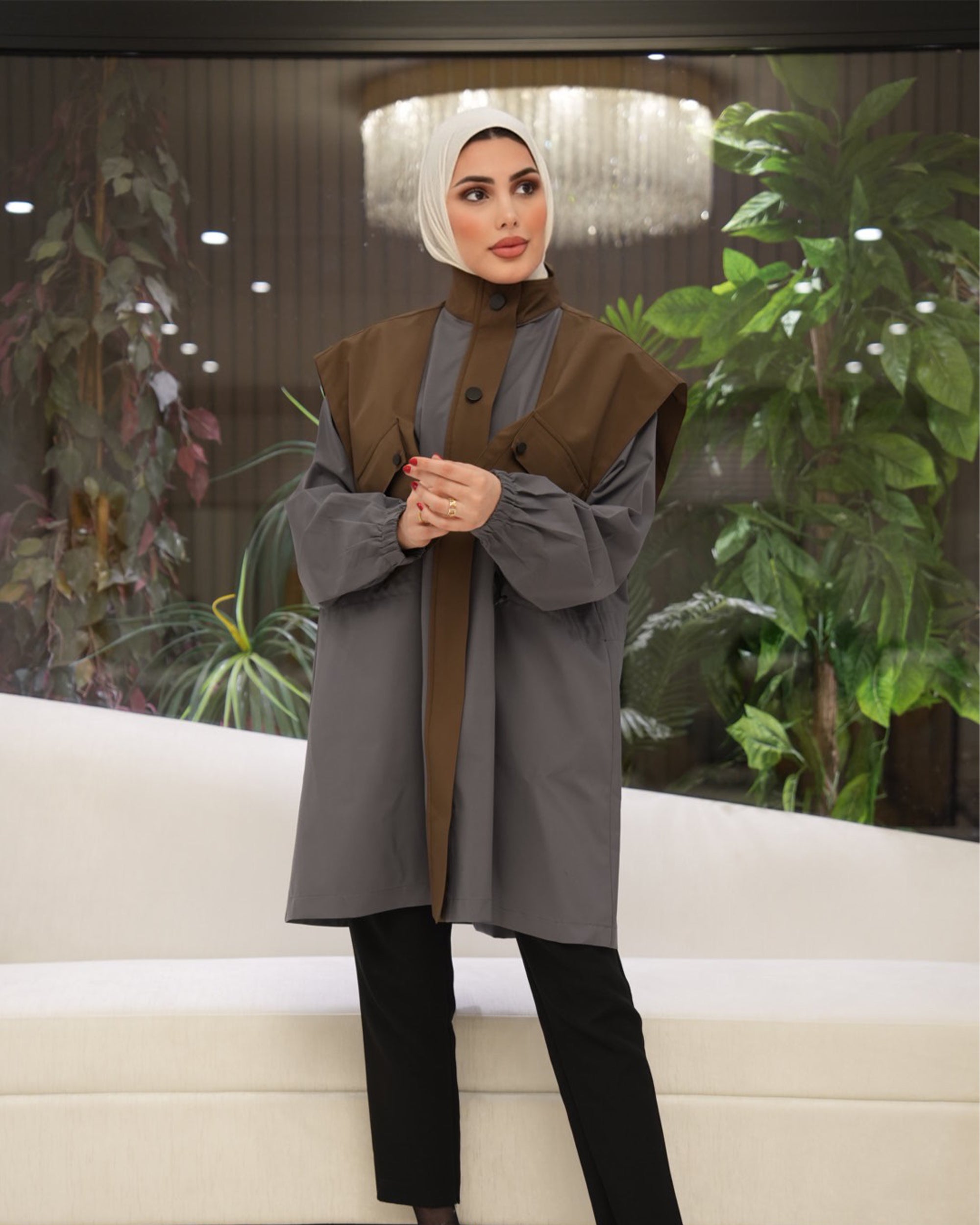 Shirt Model 1111 – Parachute – Grey & Brown