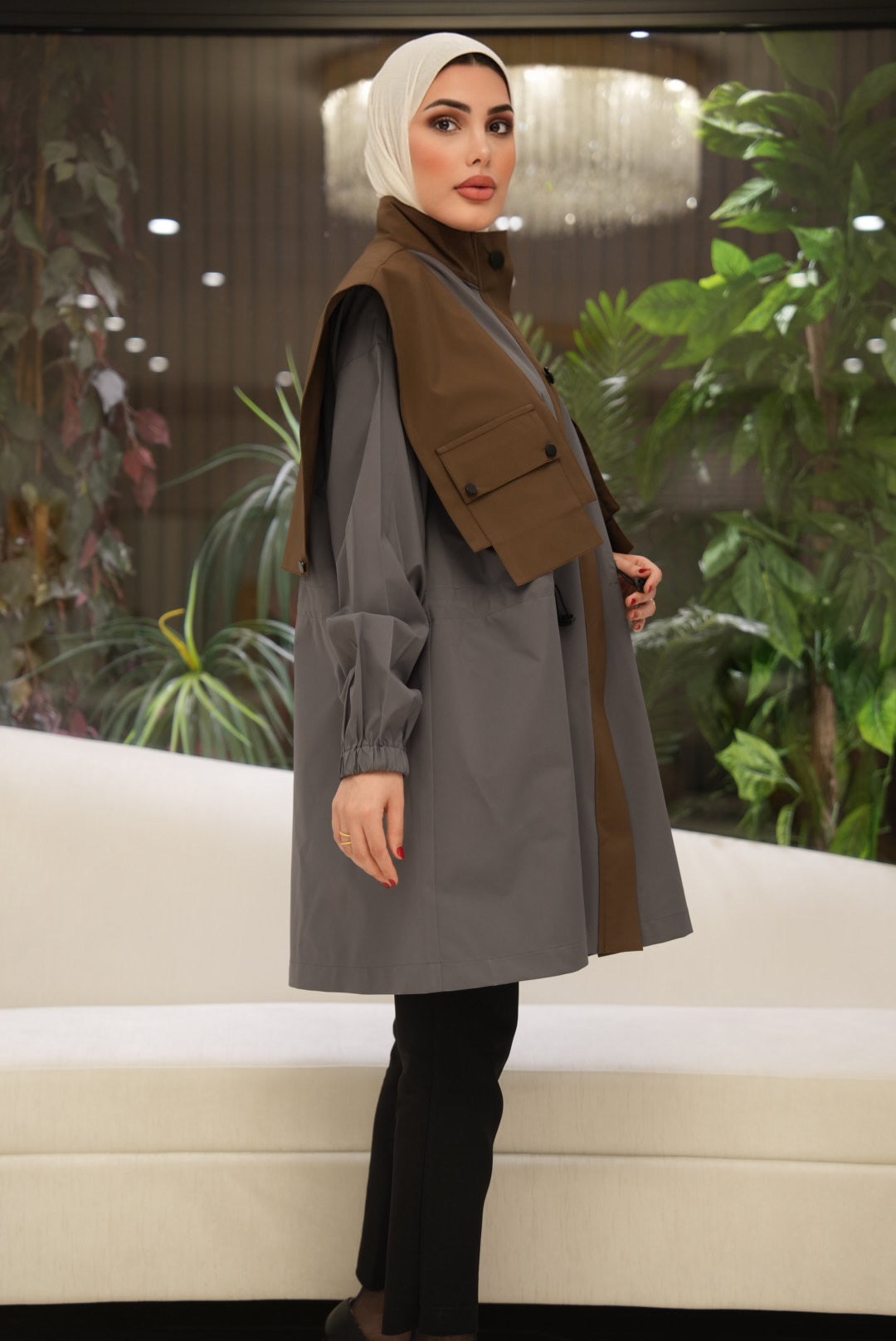 Shirt Model 1111 – Parachute – Grey & Brown