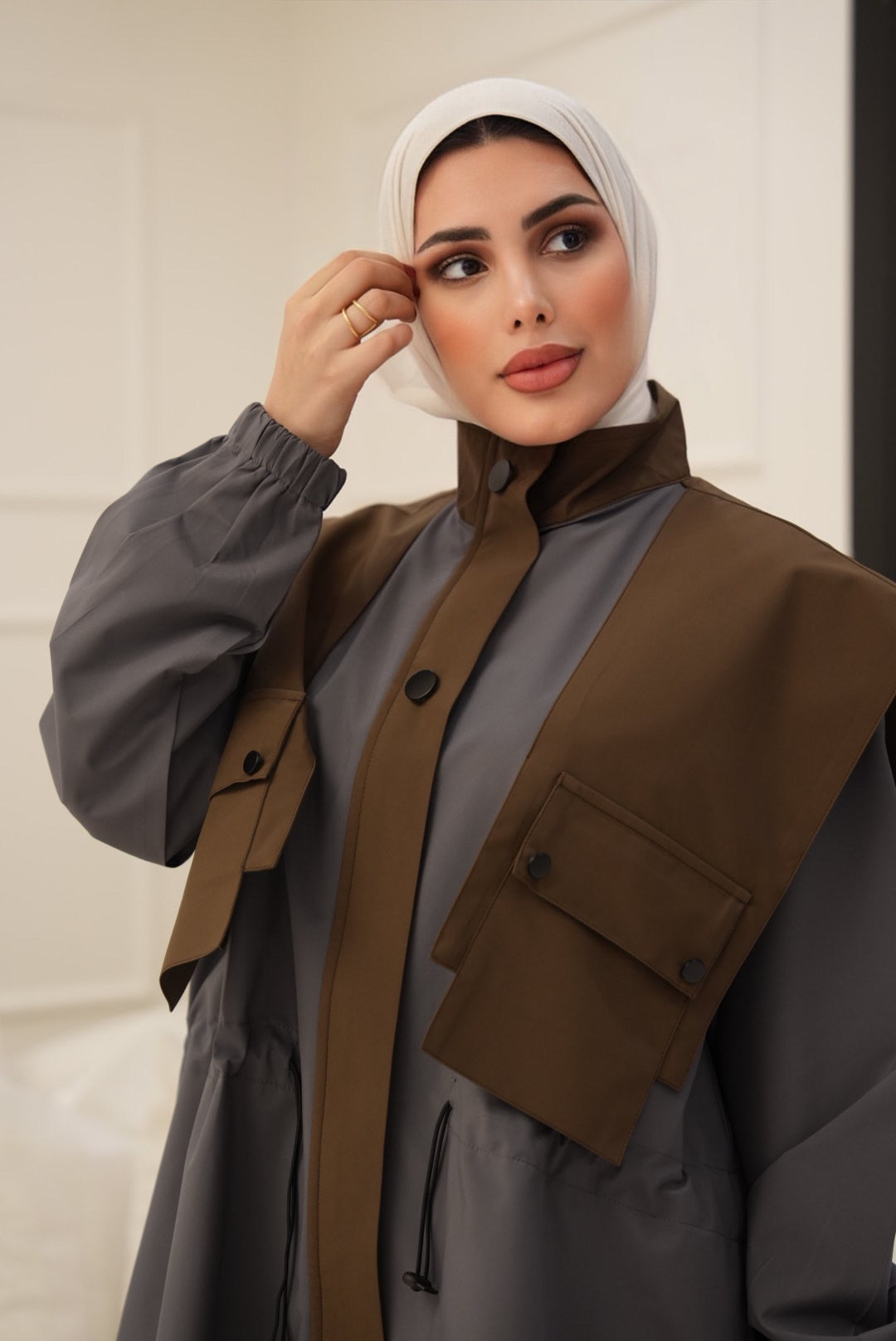 Shirt Model 1111 – Parachute – Grey & Brown