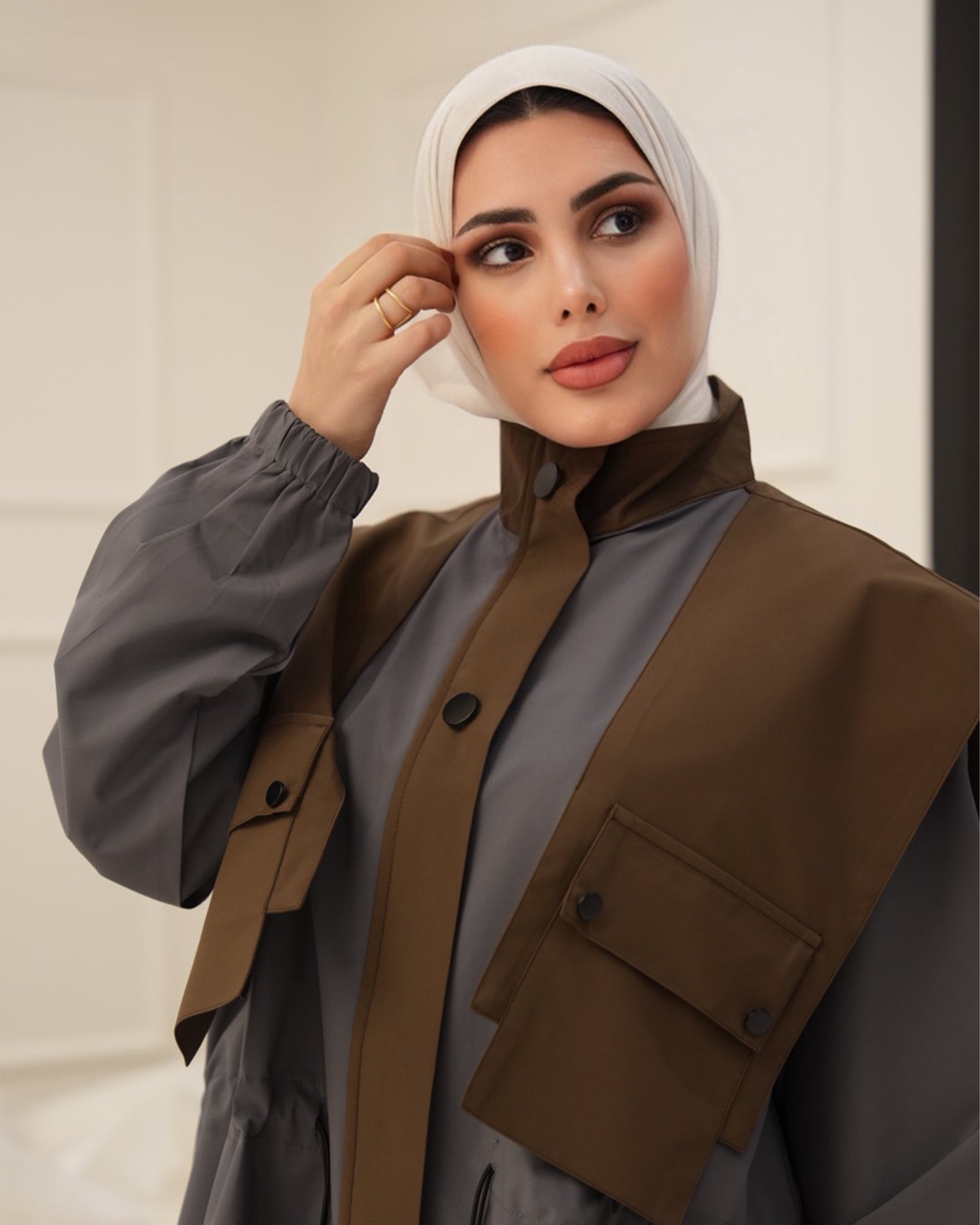 Shirt Model 1111 – Parachute – Grey & Brown