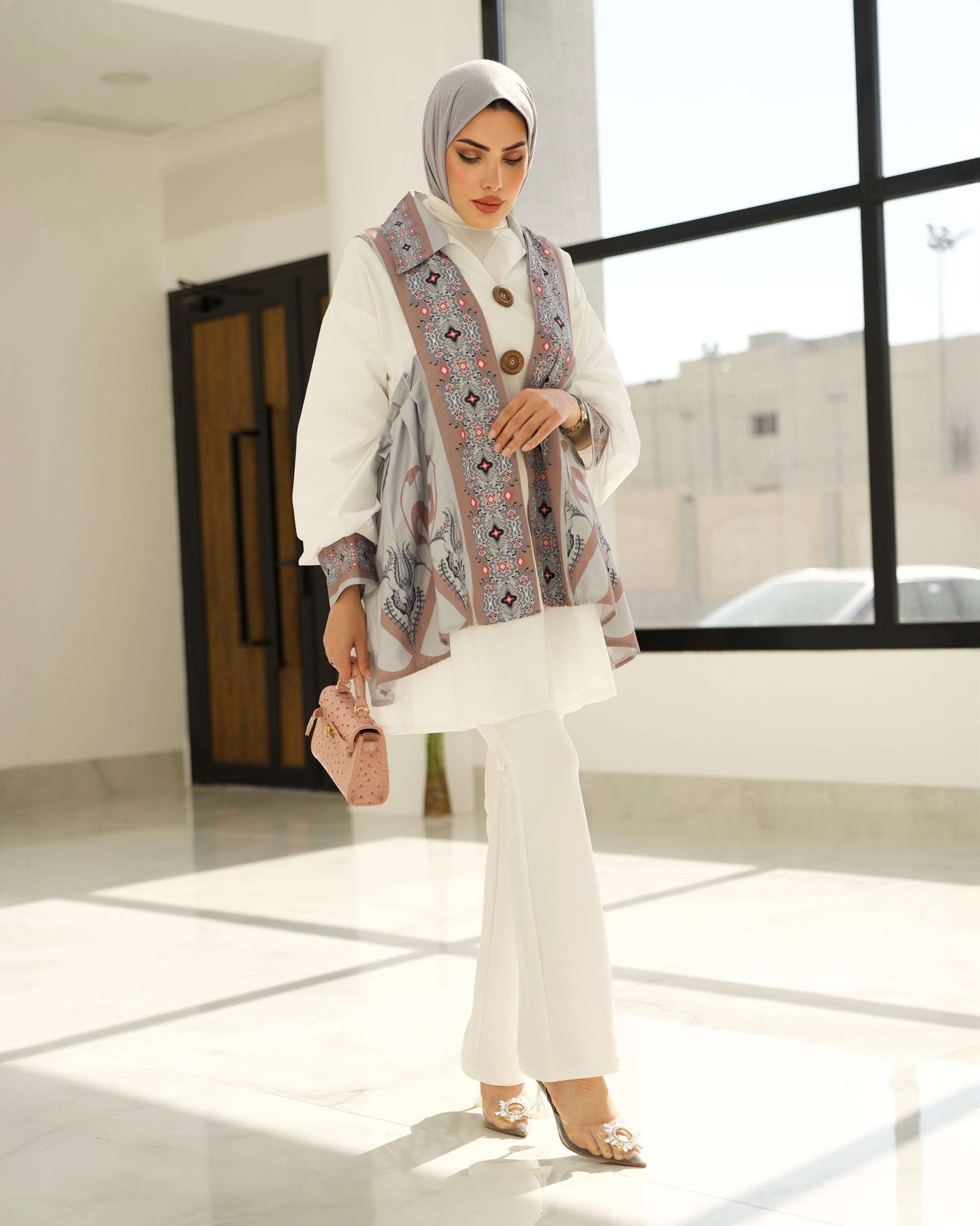 Shirt & Vest Model 1046 - Poplin & Cotton - White & Colored