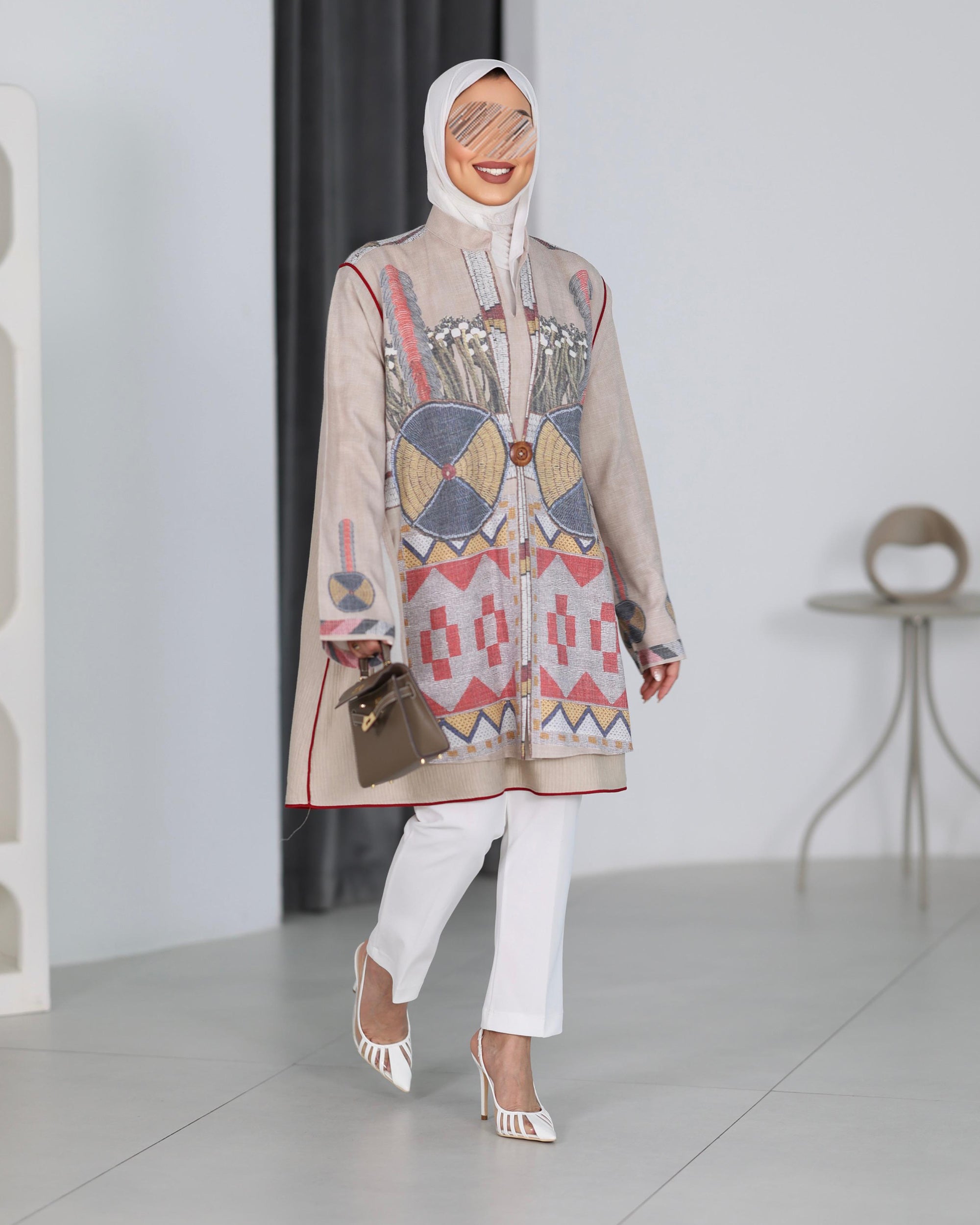 Shirt Model 1106 - Linen - Beige