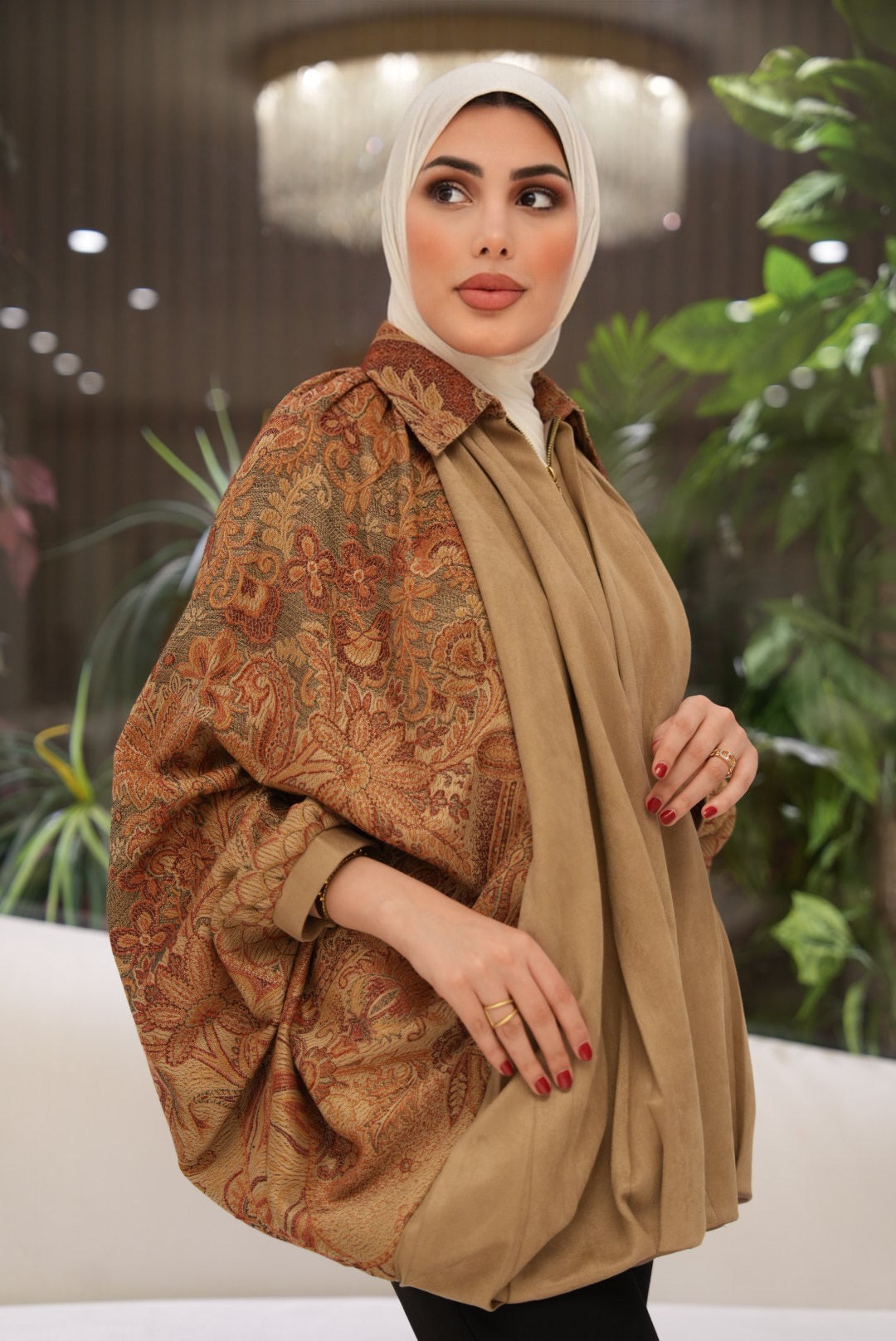 Shirt & Shawl Model 1109 - Chamois & Kashmir - Camel Beige