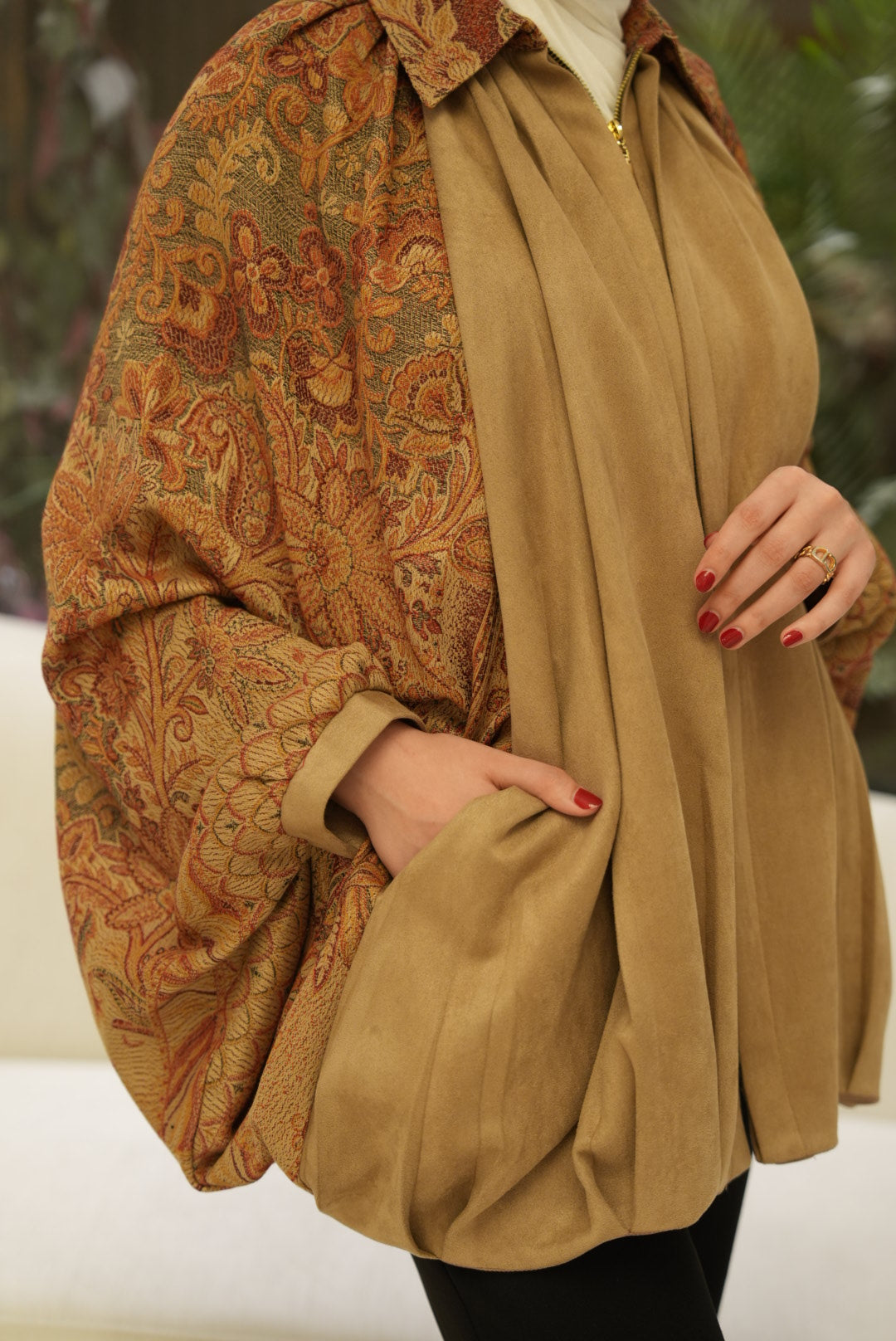 Shirt & Shawl Model 1109 - Chamois & Kashmir - Camel Beige