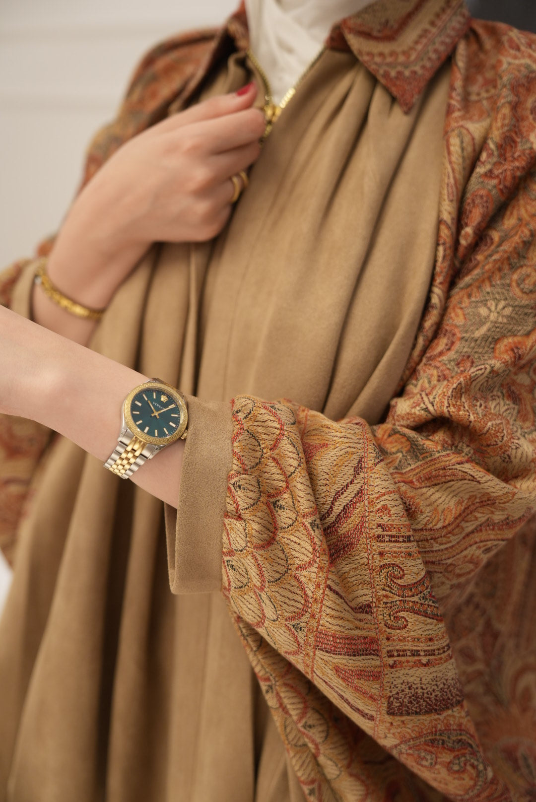 Shirt & Shawl Model 1109 - Chamois & Kashmir - Camel Beige