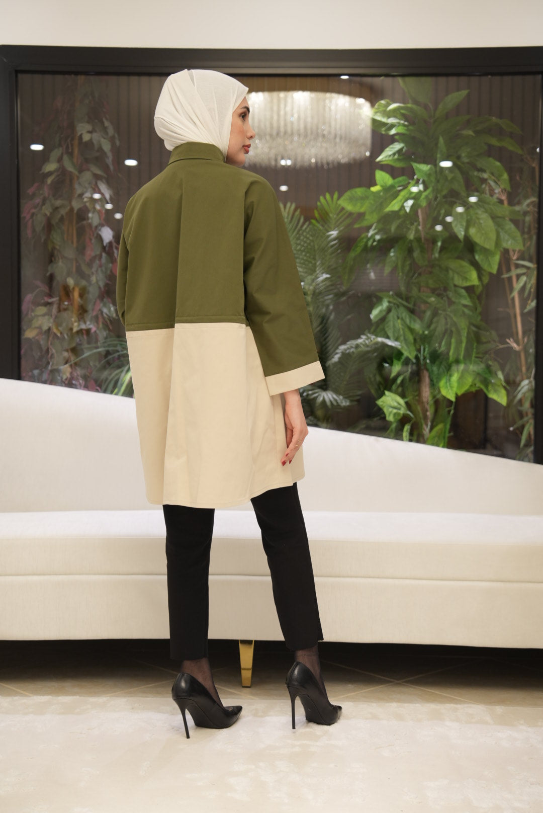 Shirt Model 1110 - Parachute - Olive & Cream Beige