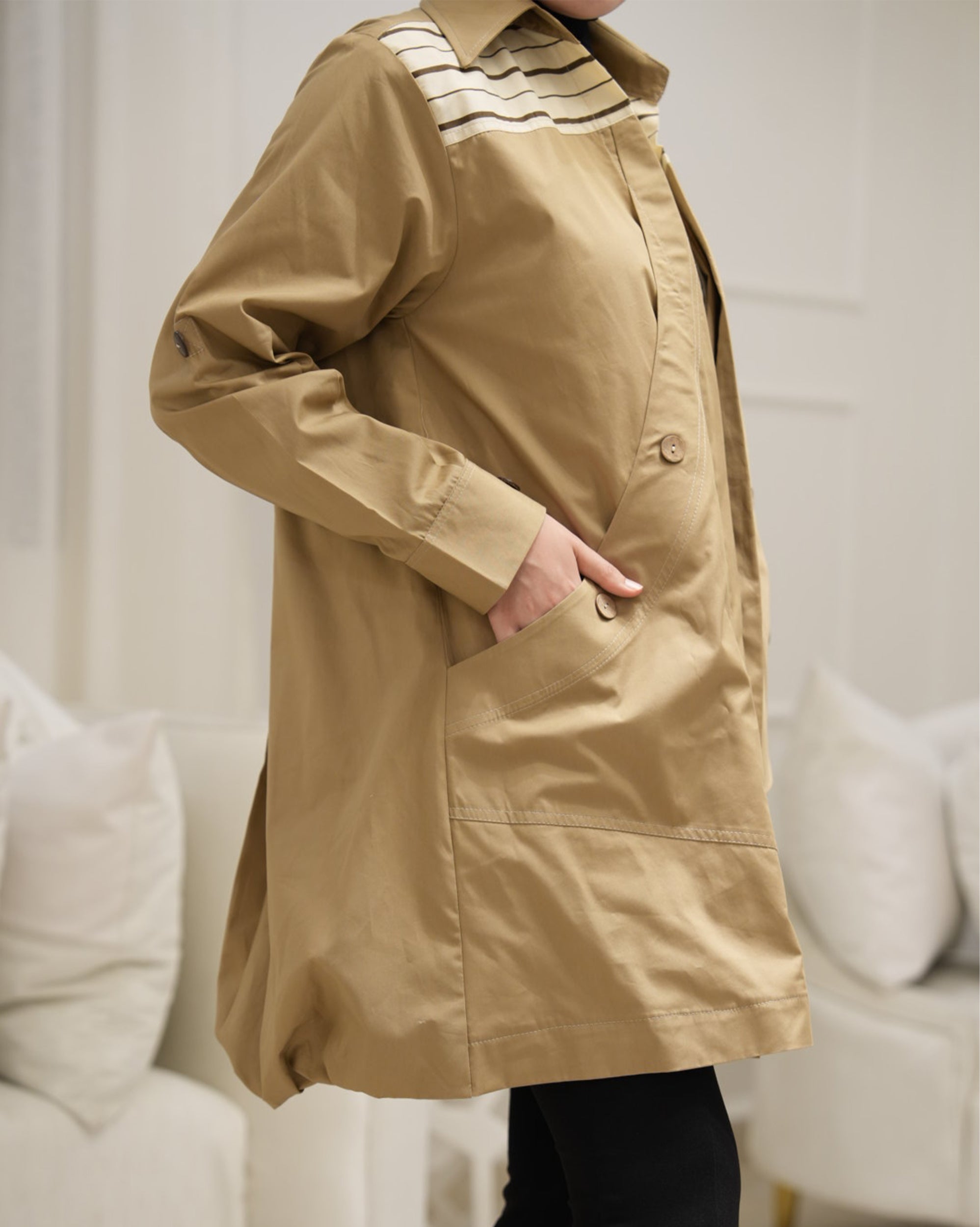 Shirt Model 1127 - Poplin & Parachute - Beige
