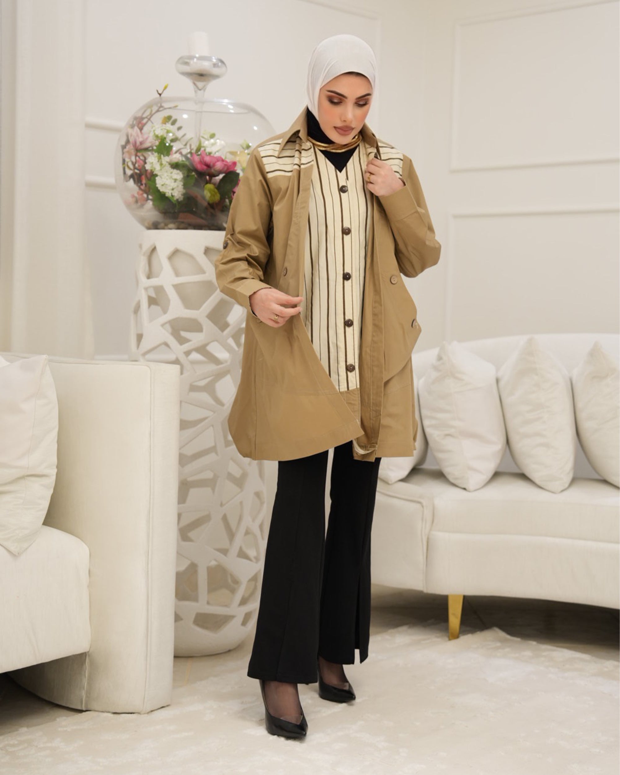 Shirt Model 1127 - Poplin & Parachute - Beige